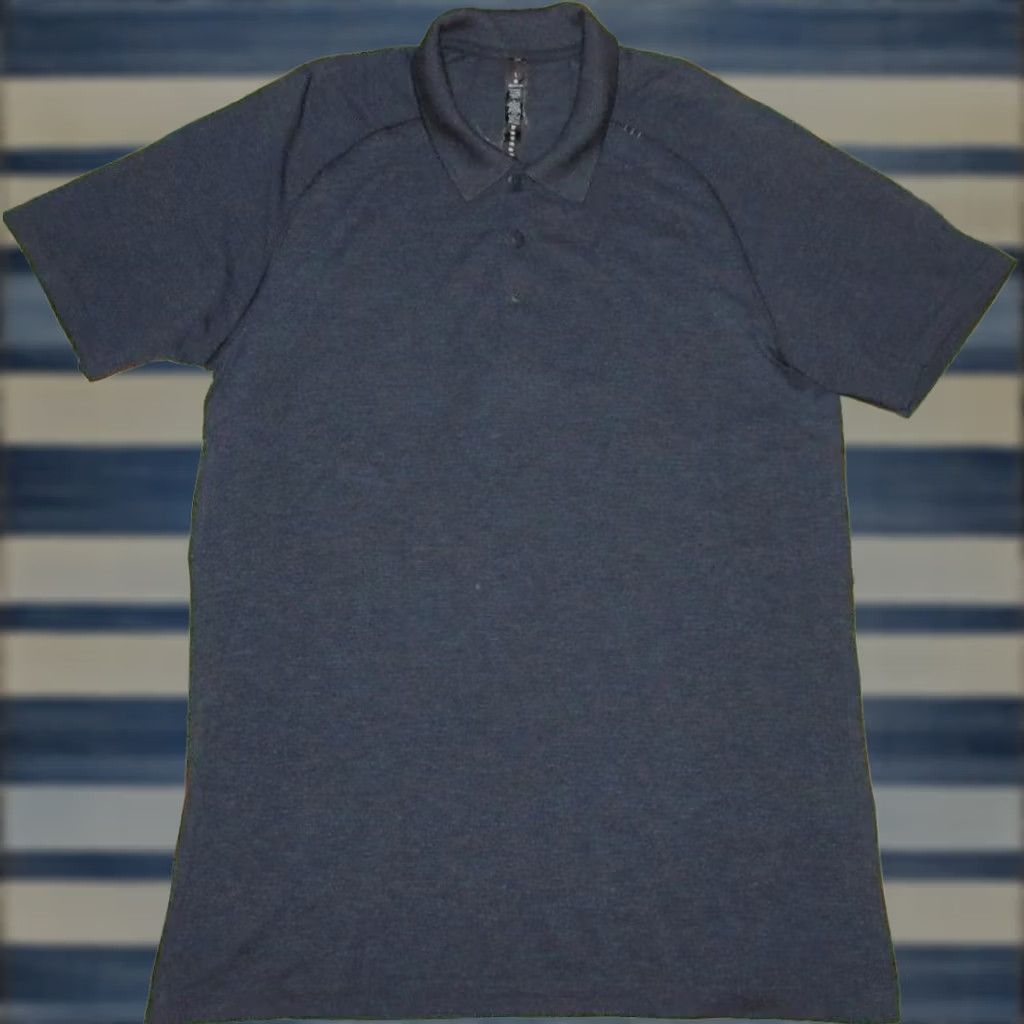 Lululemon LULULEMON Navy Blue Metal Vent Short Sleeve Polo Shirt Large Mens Size US L / EU 52-54 / 3 - 1 Thumbnail