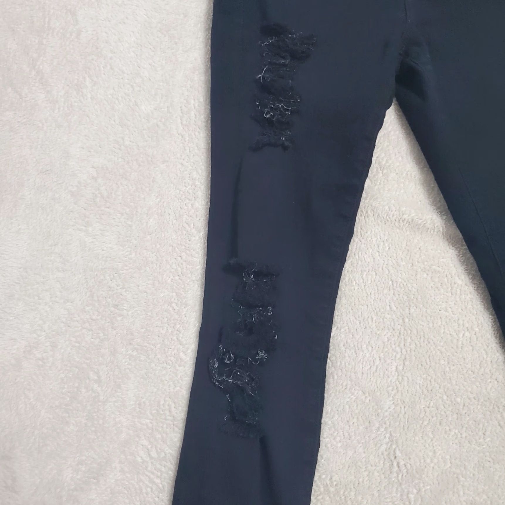 Frame FRAME Le High Skinny Jeans Women 26 Black Distressed Stretch Denim Grunge 90s Vintage USA Size 26" / US 2 / IT 38 - 6 Thumbnail
