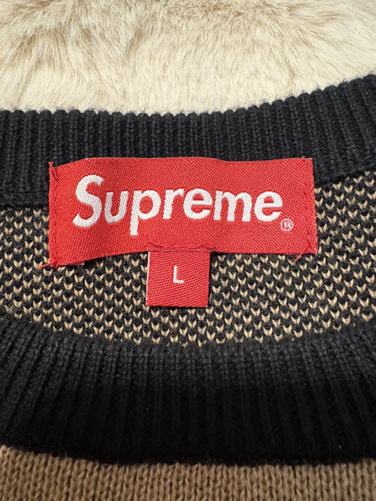 Supreme Supreme Repeat Logo Knit Sweater - FW17 Size US L / EU 52-54 / 3 - 2 Thumbnail