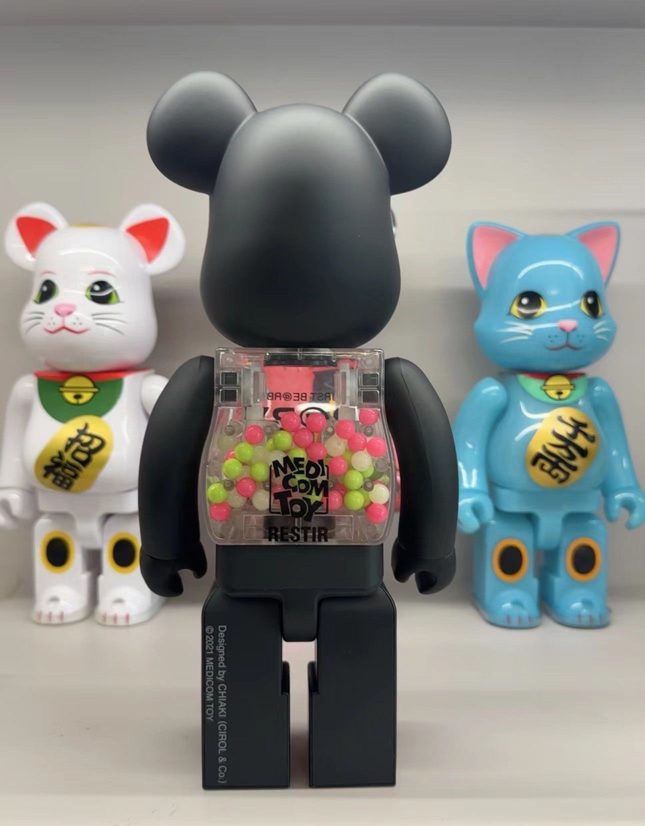 Japanese Brand × Medicom Toy Bearbrick My First Baby 100% & 400% Set Matte Black Glow Size ONE SIZE - 2 Thumbnail