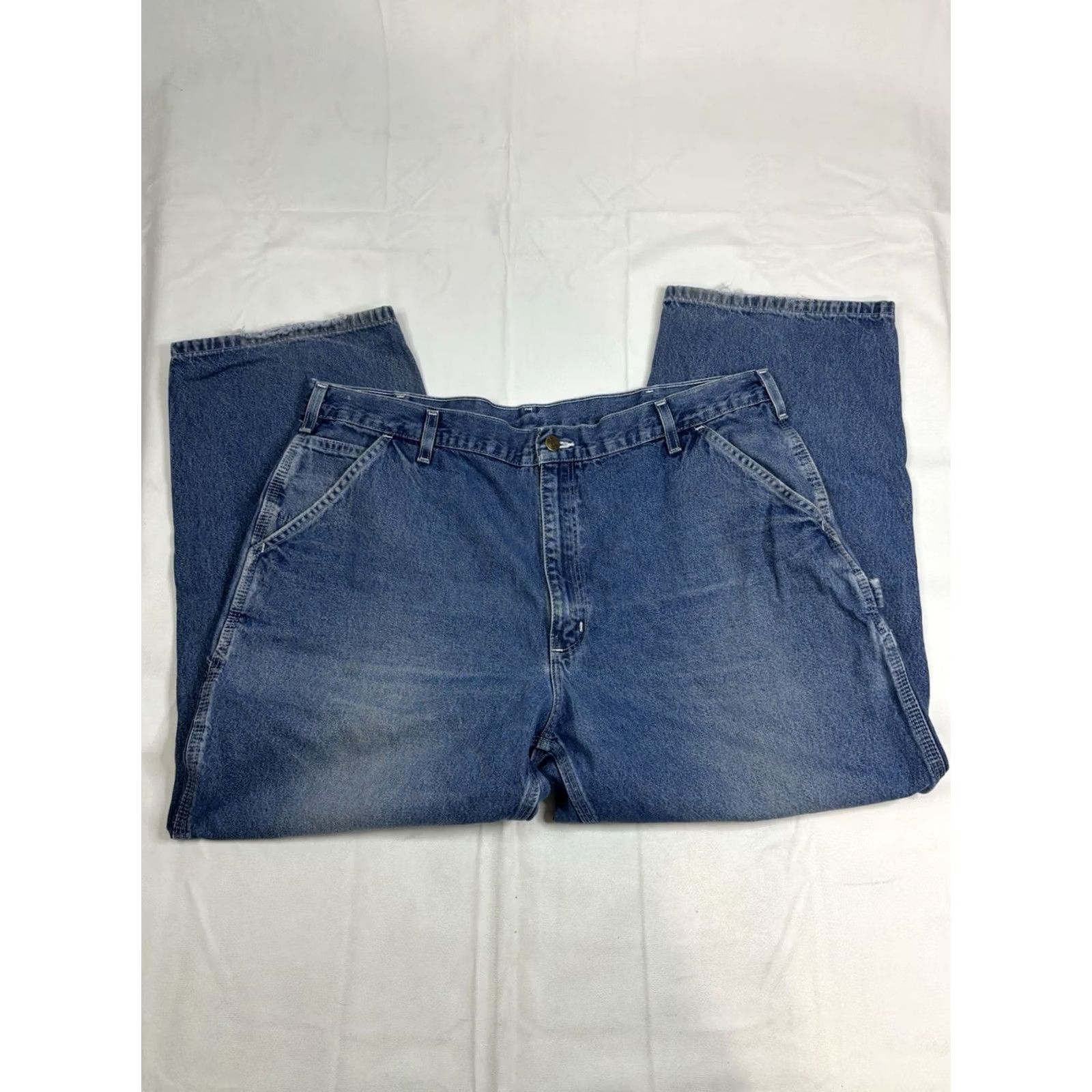 Carhartt Carhartt Jeans Loose Fit Carpenter 40x28 Blue Denim Utility Workwear Medium Wash Men Regular Jeans Denim Blue 40x28 Wide 5-Pocket USA Cowboy Vintage? Size US 40 / EU 56 - 3 Thumbnail