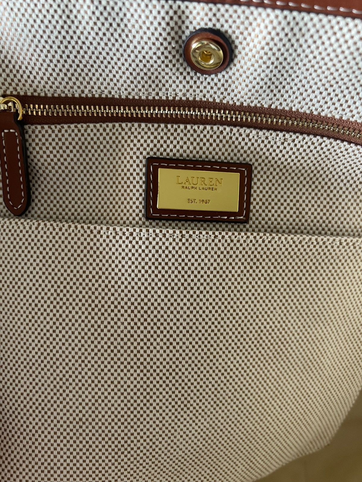 Ralph Lauren CANVAS & LEATHER LARGE EMERIE TOTE - Tote bag Size ONE SIZE - 5 Thumbnail