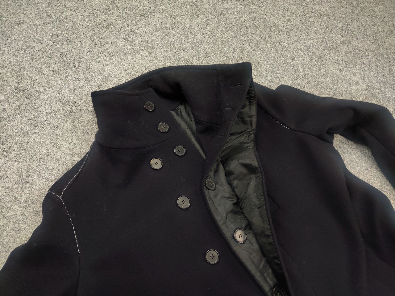 Japanese Brand Umit Unal Navy Wool asymmetrical Handmade Coat Jacket Size US M / EU 48-50 / 2 - 10 Thumbnail
