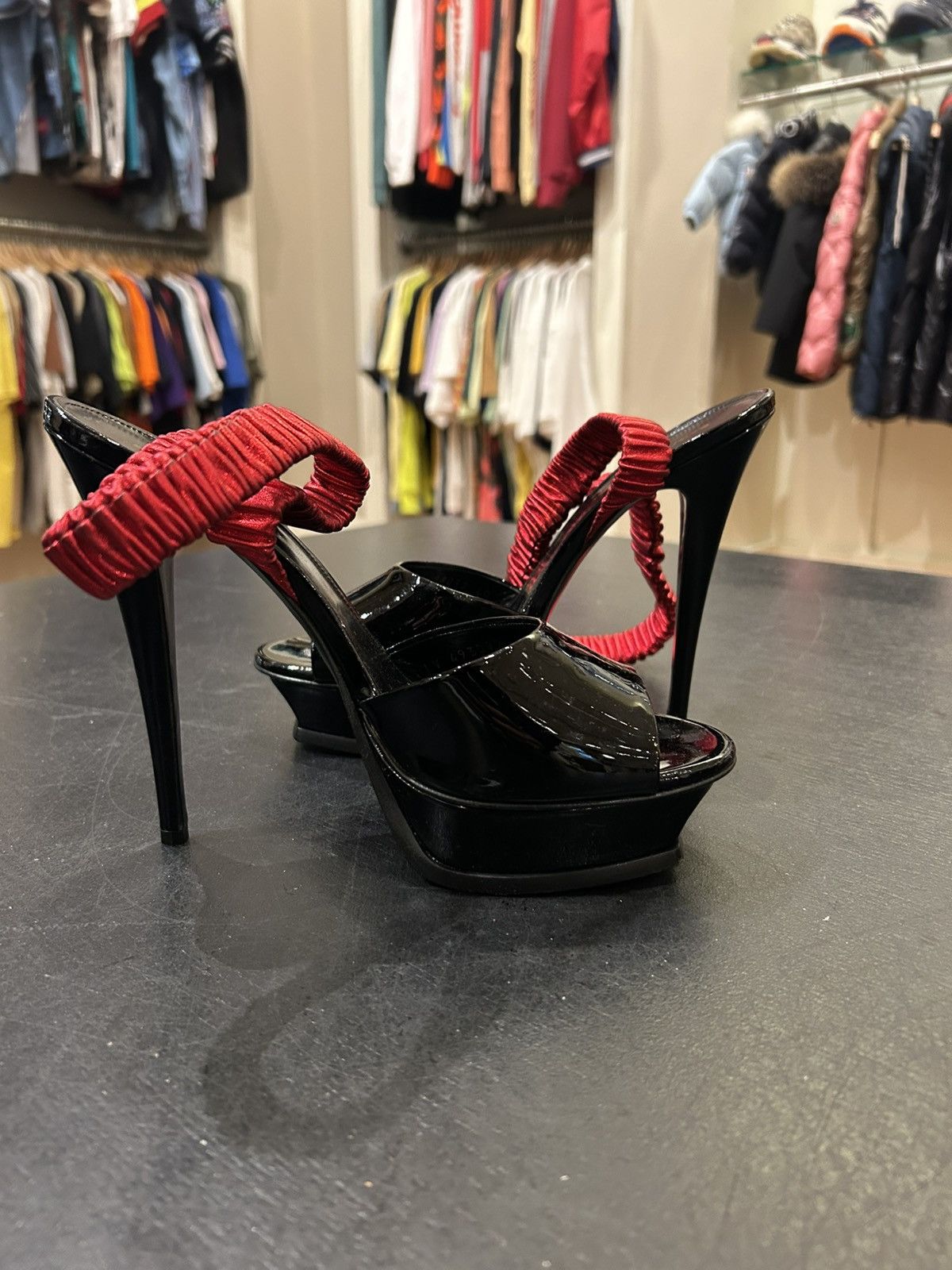 Saint Laurent Paris Saint Laurent Paris Double Wrap Heels Size US 10 / IT 40 - 4 Thumbnail