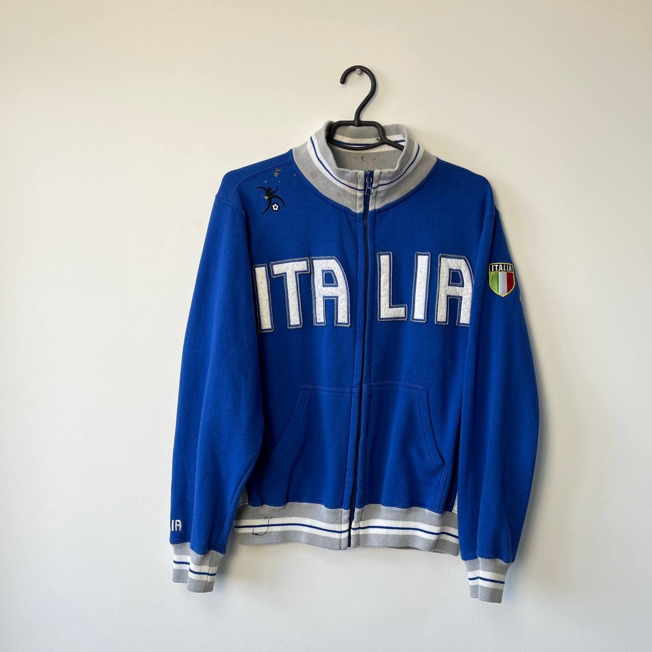 Vintage Y2K Rare 🇮🇹 Blue Italia Team big center logo Soccer Zip Size US M / EU 48-50 / 2 - 1 Thumbnail