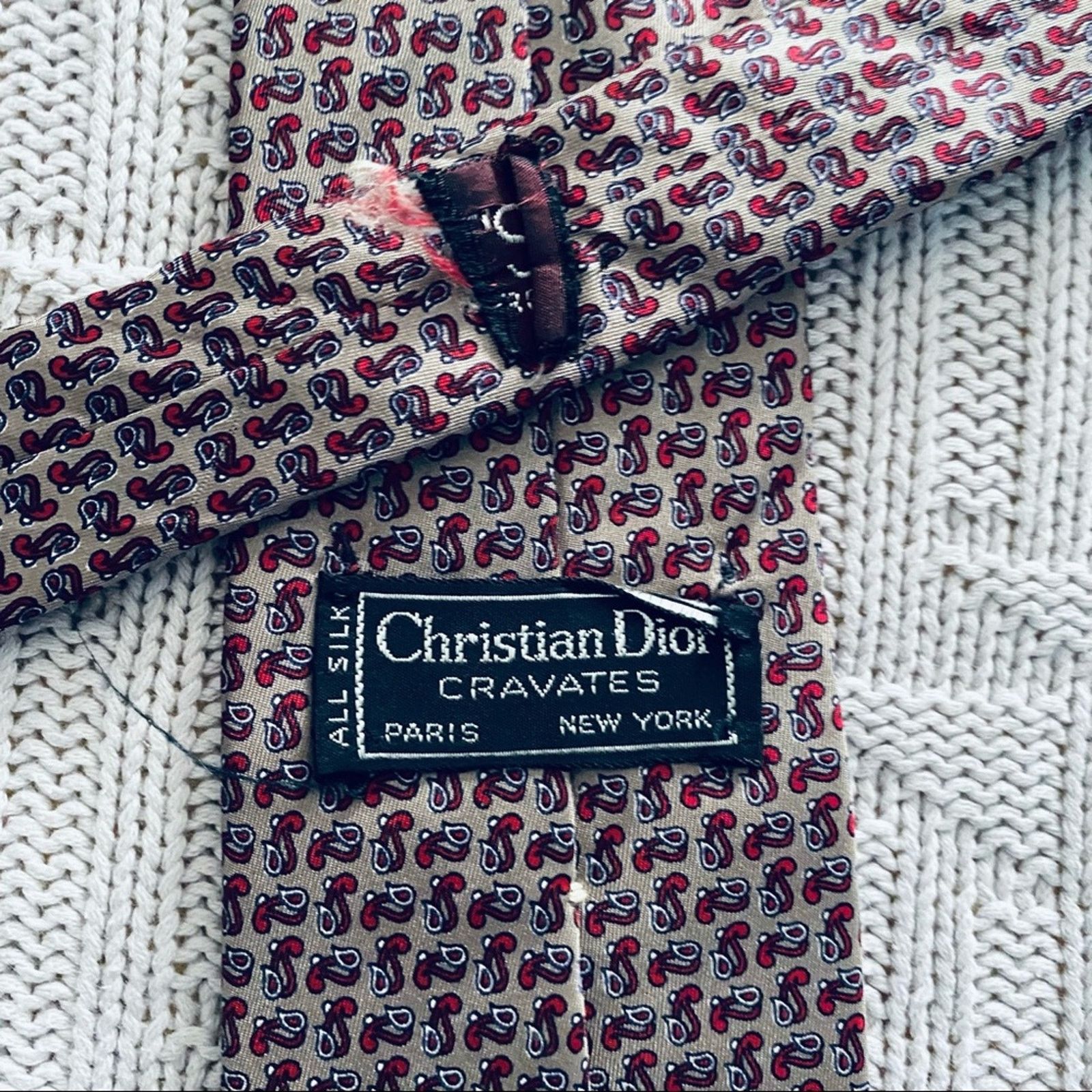 Dior Vintage Christian Dior maroon pattern tie Size ONE SIZE - 3 Thumbnail