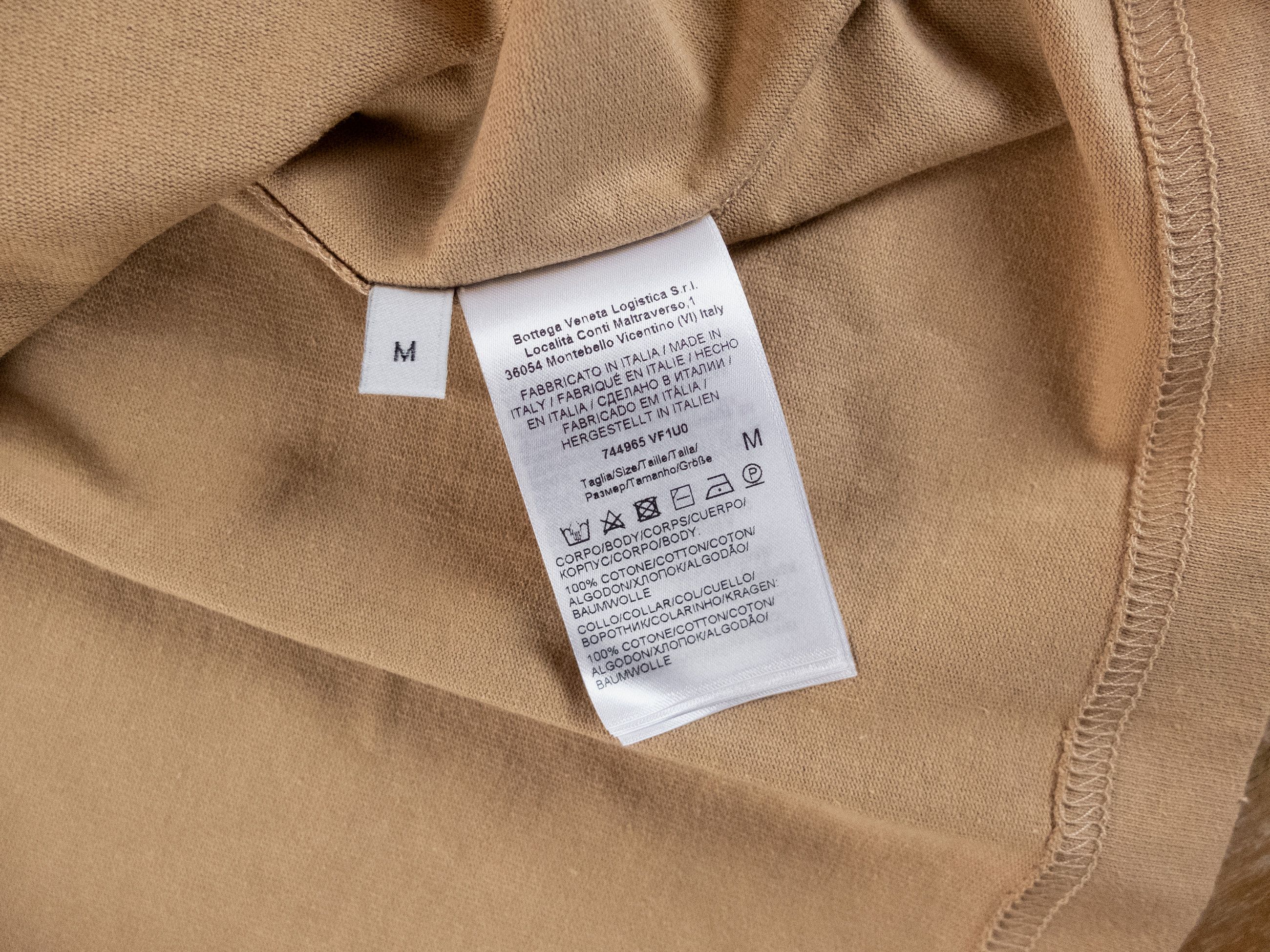 Bottega Veneta BOTTEGA VENETA Sunrise dark beige cotton t-shirt Medium Size US M / EU 48-50 / 2 - 6 Thumbnail