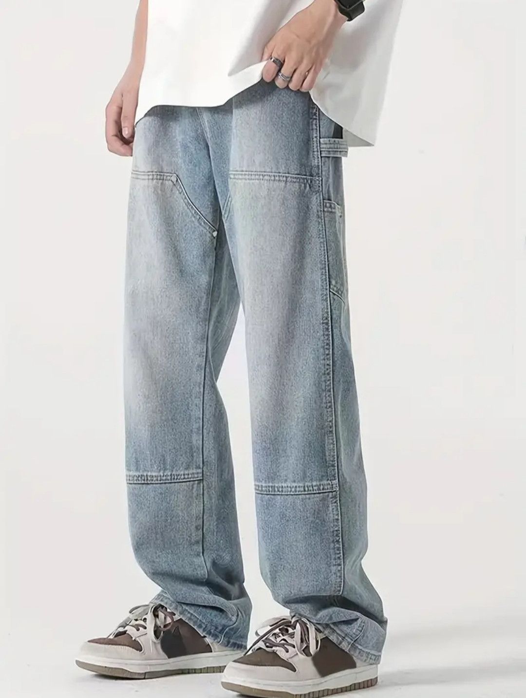 Japanese Brand × Jean Patchwork Double Knee Distressed Pants Jeans Work Pants Size US 36 / EU 52 - 2 Thumbnail