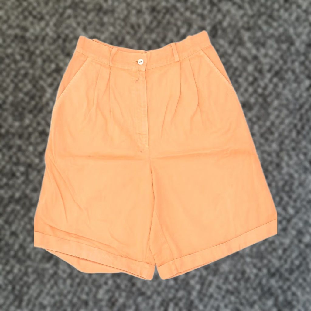 Vintage VINTAGE Womens High Waist Chino Shorts W26 Small Orange Cotton PN06 Size 26" / US 2 / IT 38 - 1 Thumbnail