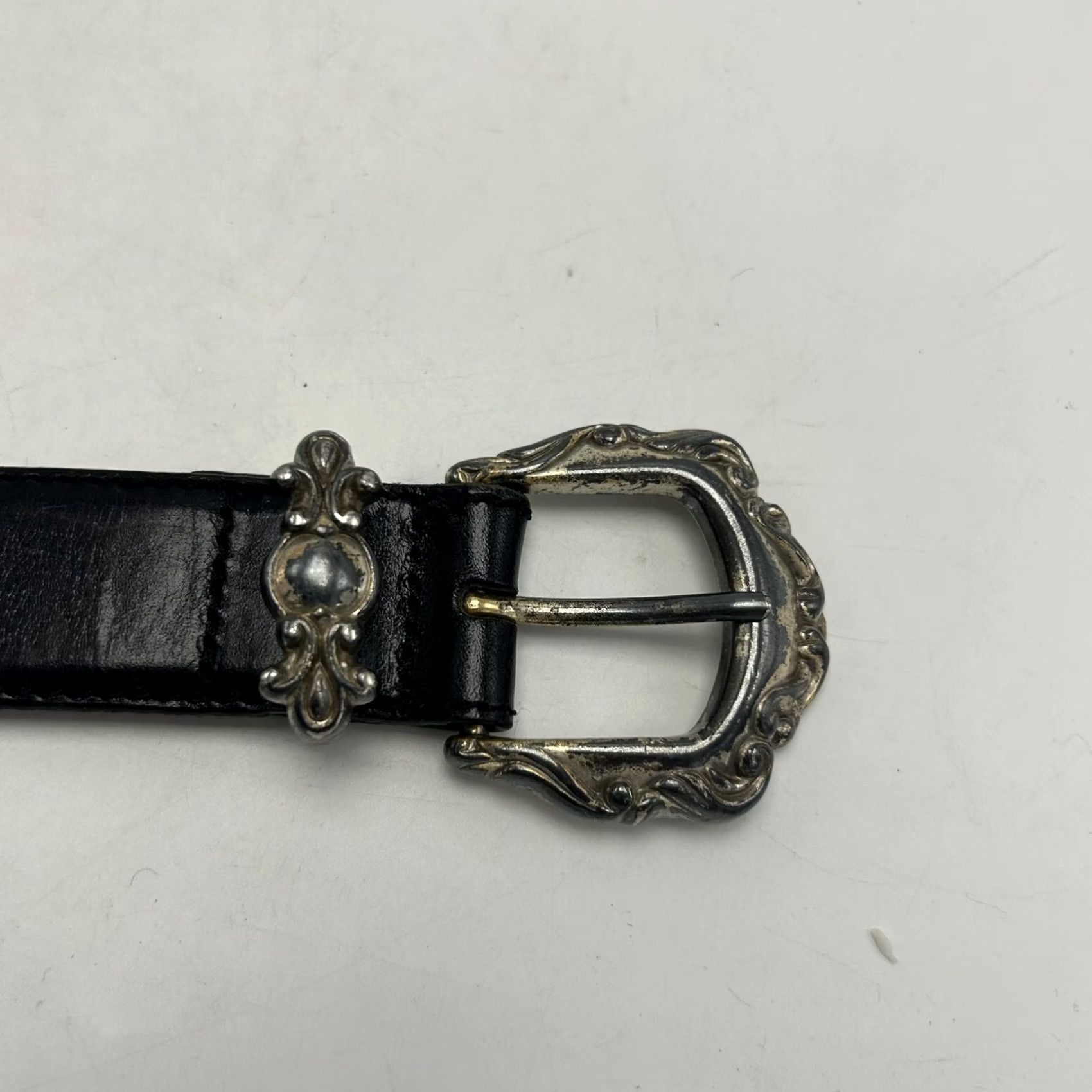 Fossil VINTAGE Fossil Belt Womens Medium Black Leather Western Concho Statement Read Size ONE SIZE - 7 Thumbnail