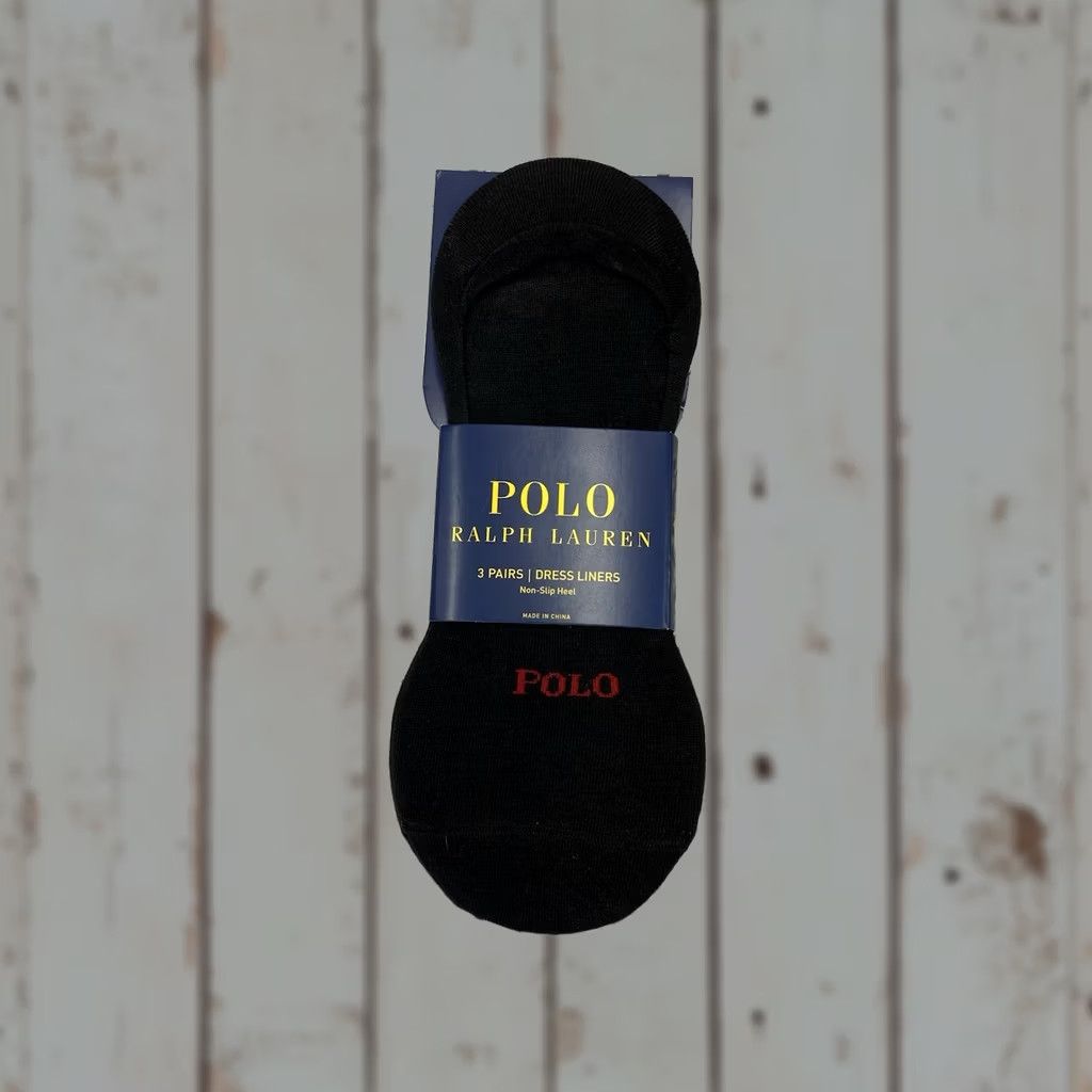 Polo Ralph Lauren Polo Ralph Lauren Socks Mens Black 3 Pk Pairs Dress Liners Non Slip Heal NWT Size US L / EU 52-54 / 3 - 1 Thumbnail