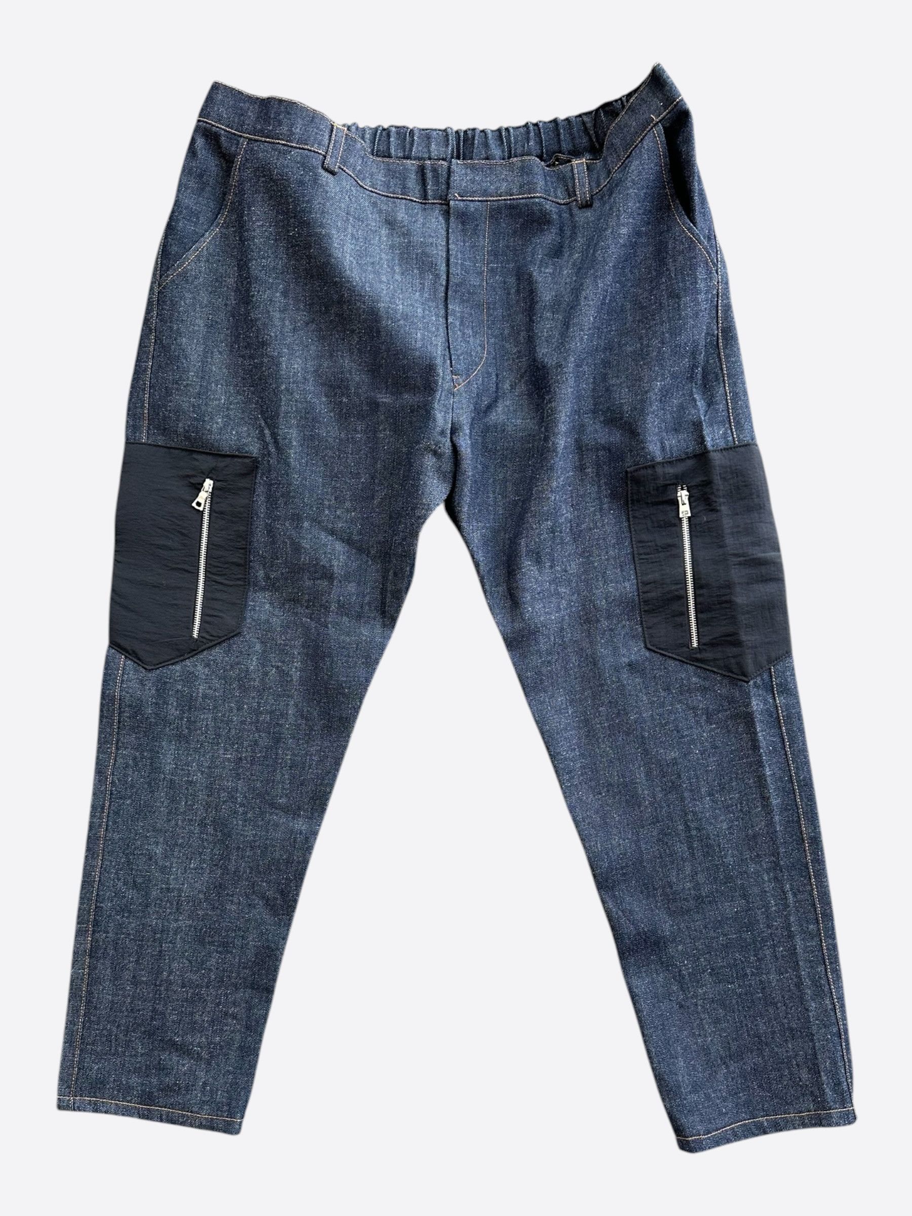 Dior Dior Sacai Blue & Black Denim Cargo Pants Size US 40 / EU 56 - 1 Thumbnail