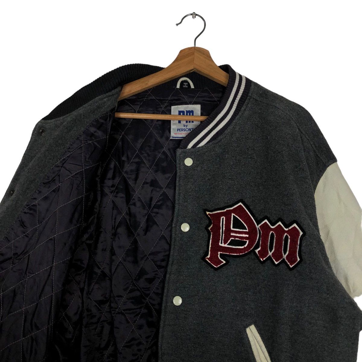 Vintage 🔥90’s Vintage Leather Varsity Jacket PM by Persons Japan Size US L / EU 52-54 / 3 - 9 Thumbnail