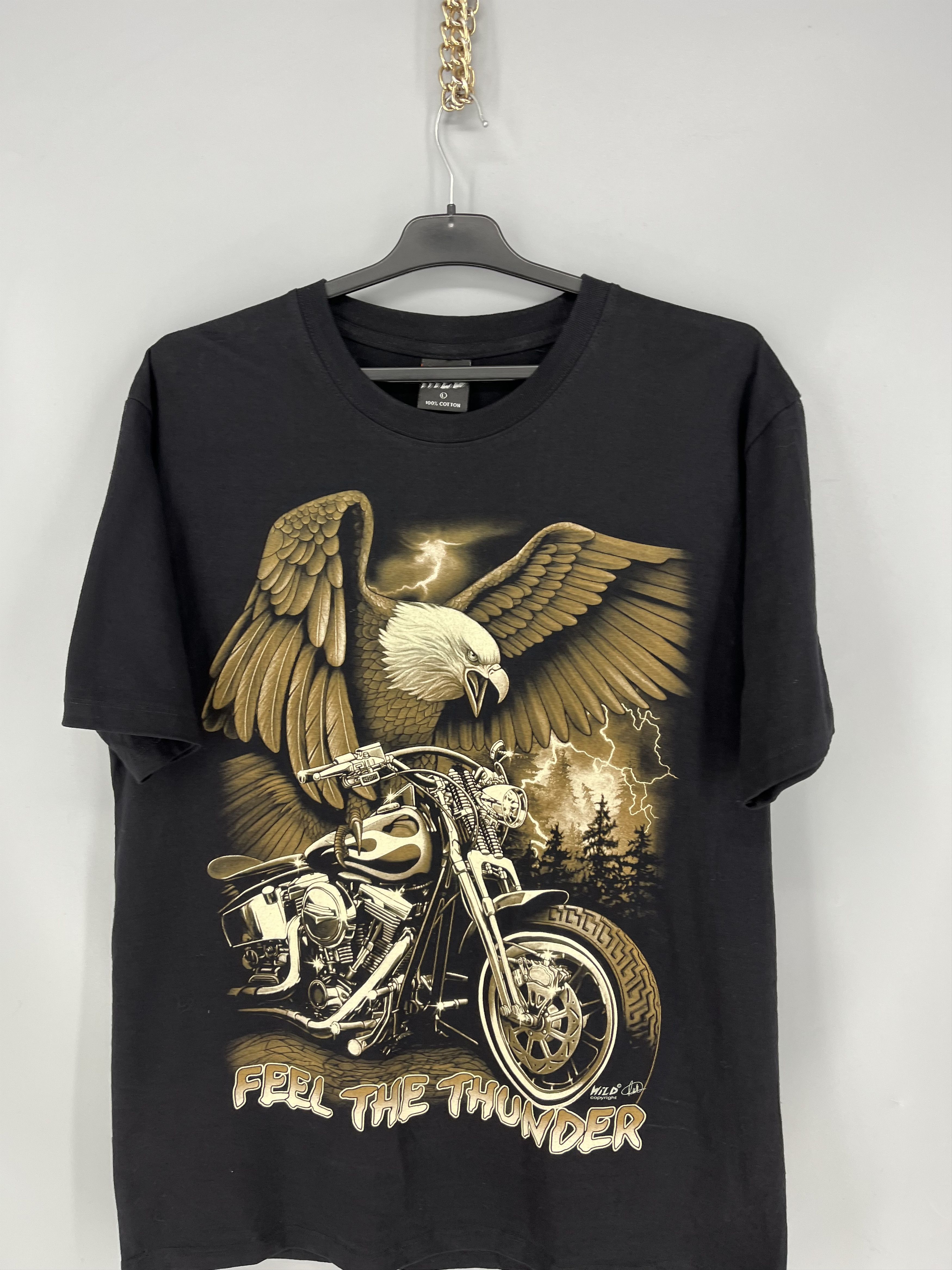 Vintage Vintage T Shirt motorcycle Feel the Thunder Size US L / EU 52-54 / 3 - 6 Thumbnail