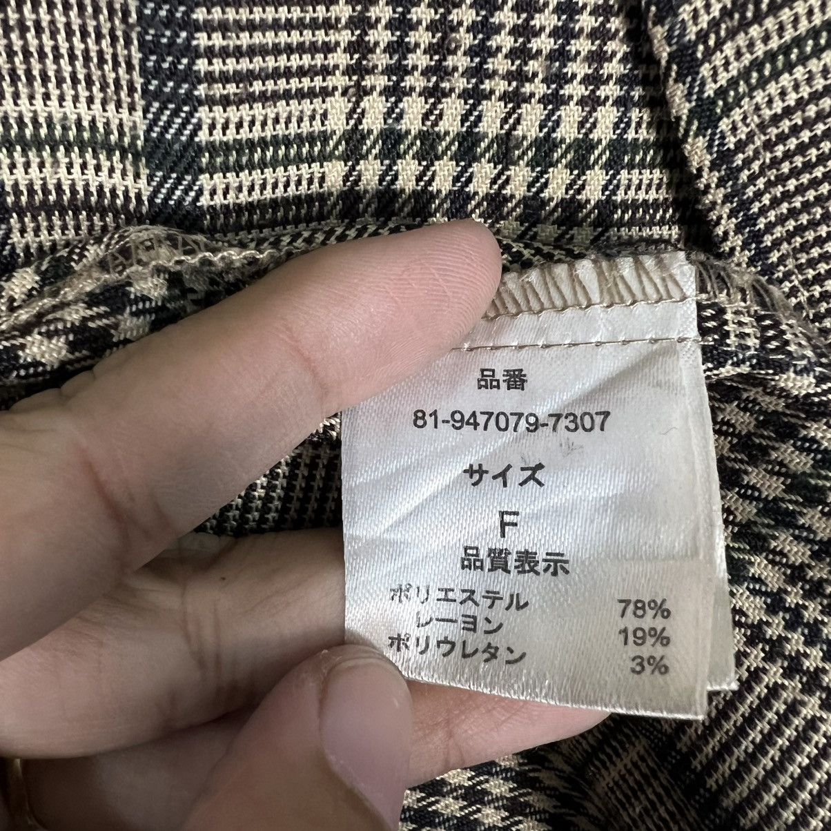 Japanese Brand MERLOT IKYU Checked Plaid Double Breast Long Coat #4150-C189 Size ONE SIZE - 15 Thumbnail