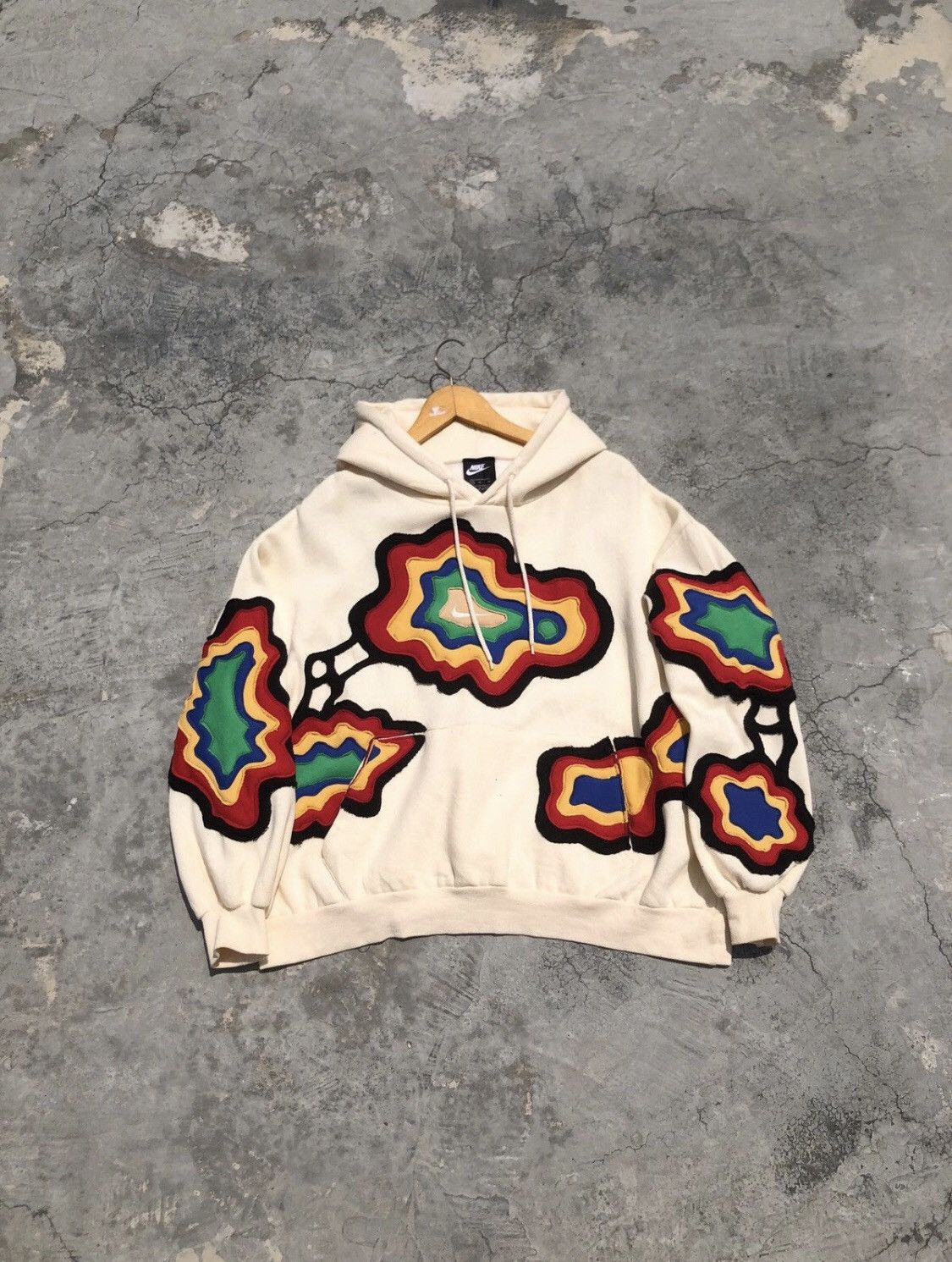 Japanese Brand × Vintage REWORKED NIKE PSYCHEDELIC HOODIE Size US XL / EU 56 / 4 - 1 Thumbnail