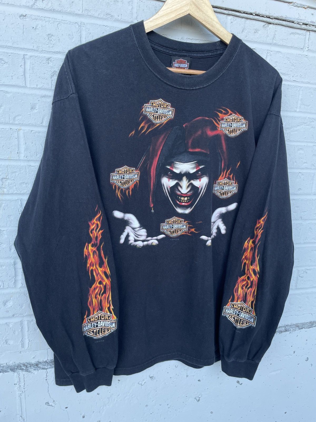 Harley Davidson Harley Davidson Clown Flaming Long Sleeve Size US XL / EU 56 / 4 - 2 Thumbnail
