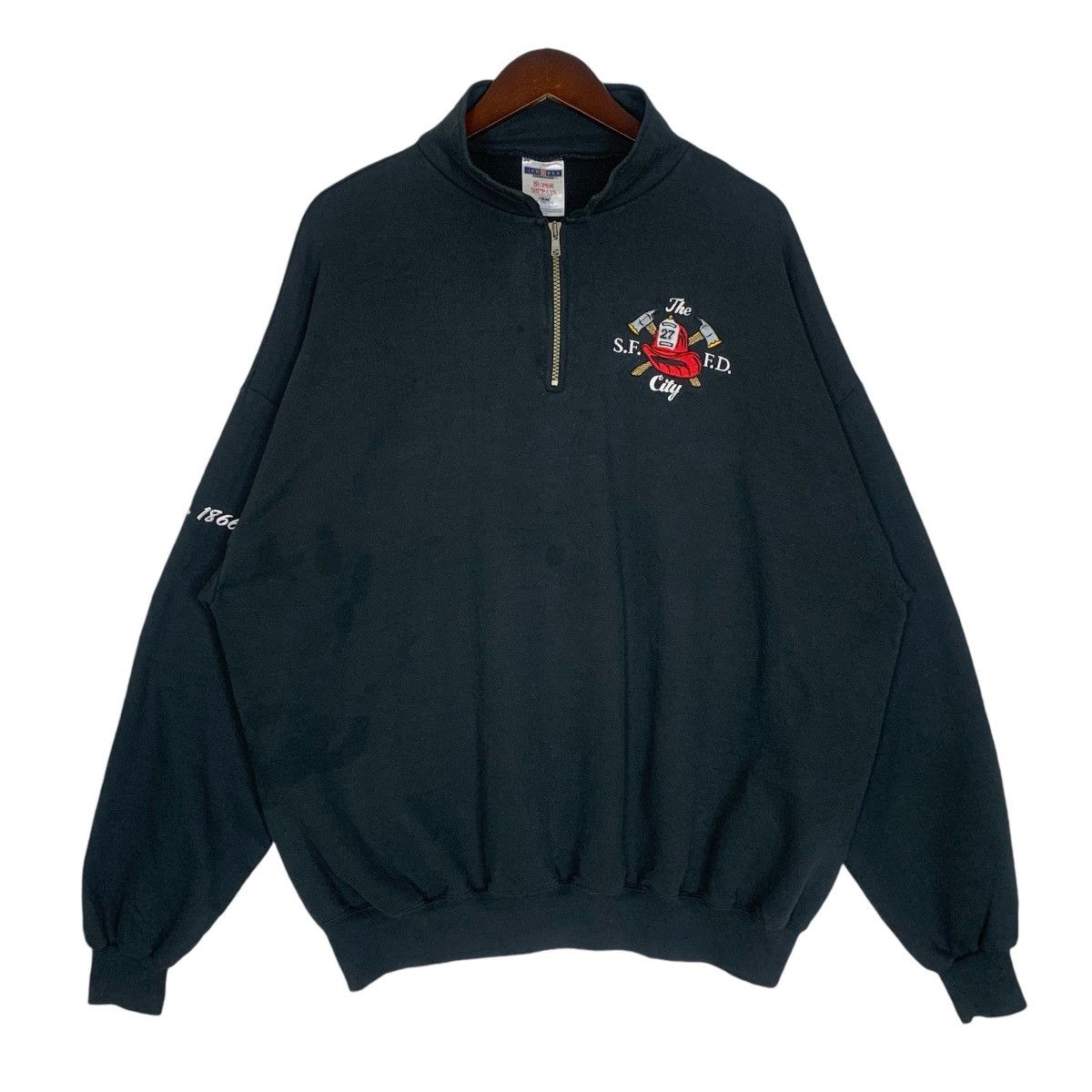 Jerzees Vintage Jerzees Activewear SuperBlend SFFD zipper Sweatshirt Size US XL / EU 56 / 4 - 1 Thumbnail