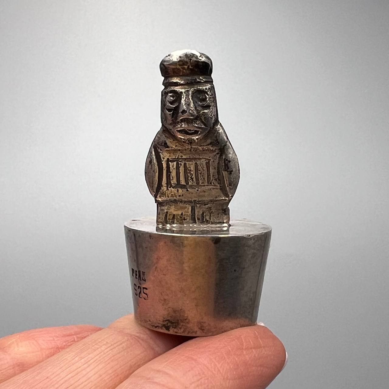 Vintage Vintage Mini Sterling Silver Statue Peru Inca Cap Bottle Size ONE SIZE - 6 Thumbnail