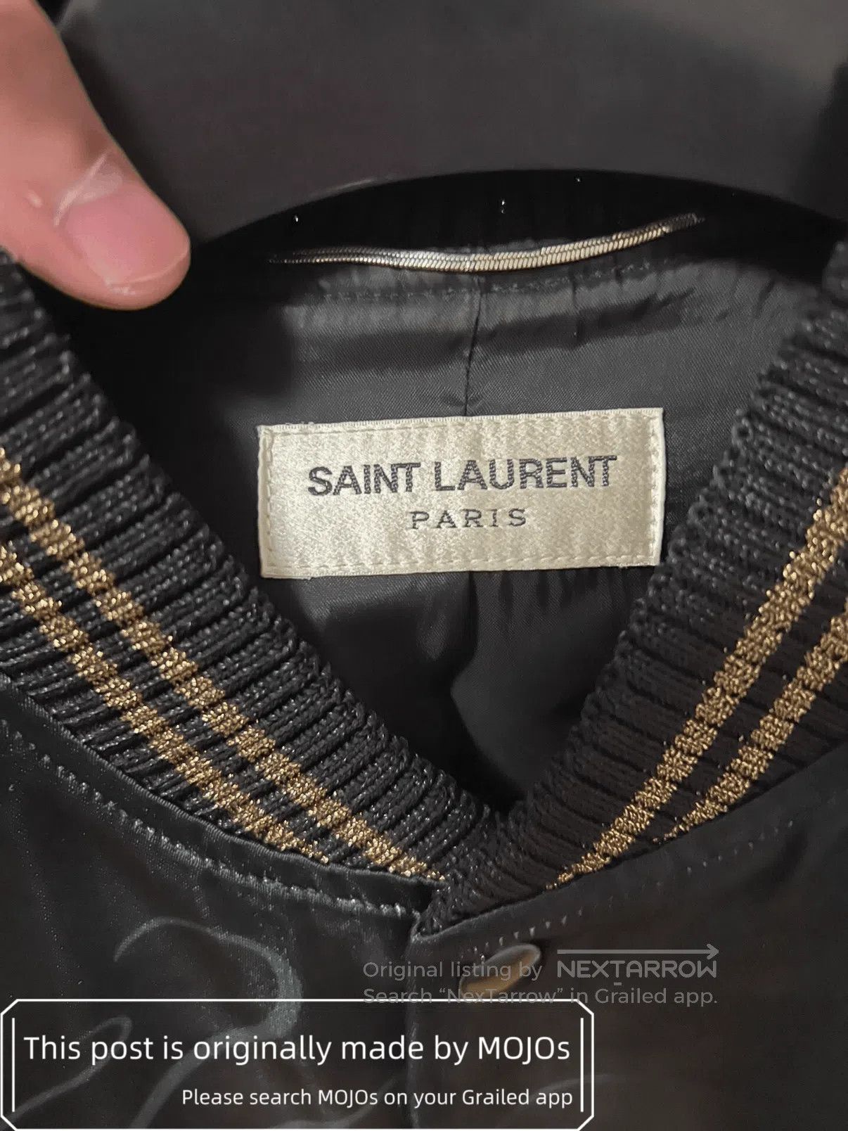 Saint Laurent Paris Sz 44 Saint Laurent Paris Eagle & Tiger Satin Jacket mojos1 Size US S / EU 44-46 / 1 - 3 Thumbnail