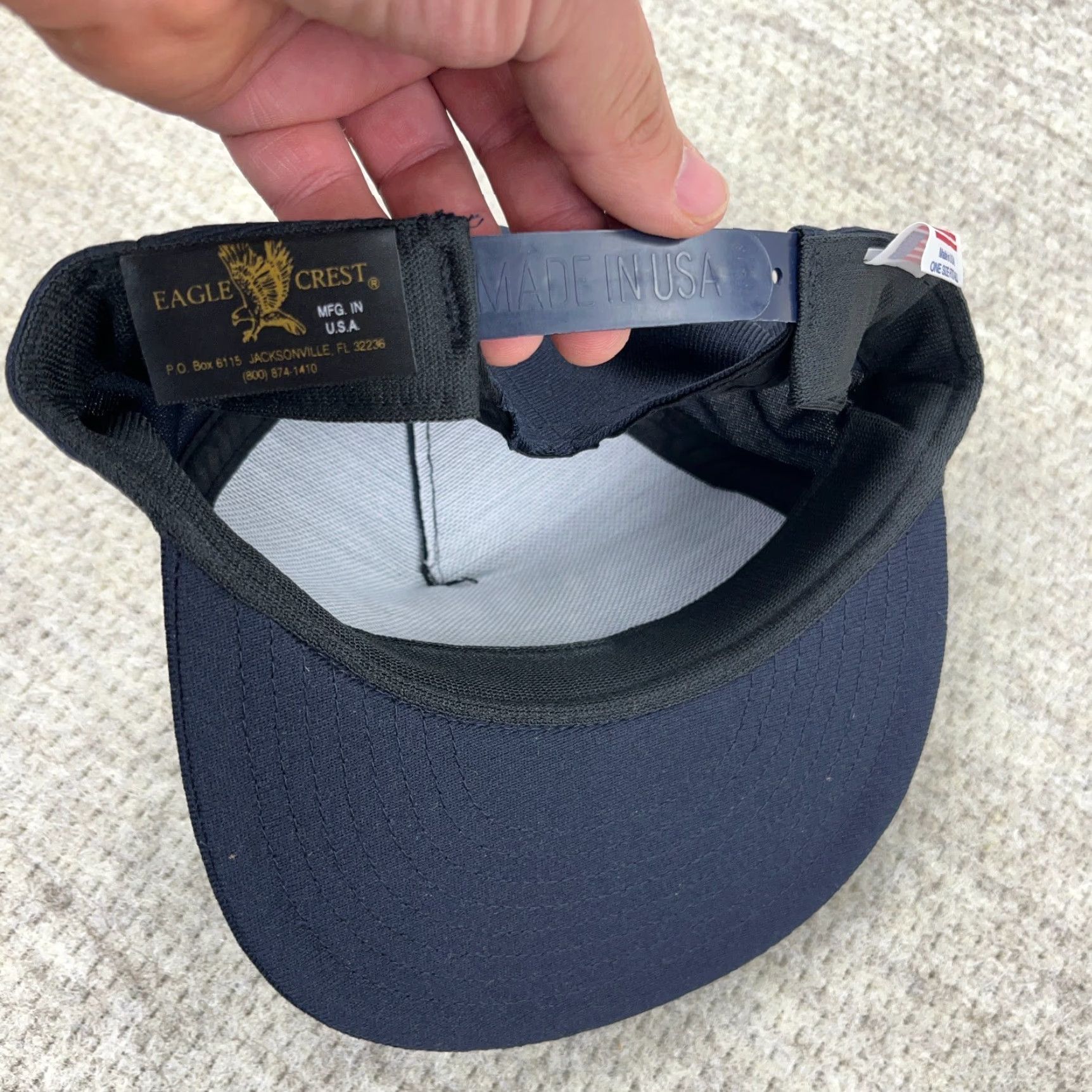 Vintage VINTAGE Eagle Crest Hat Cap Snapback Made In USA Military Army 90s Patch Blue One Size Mens Adjustable Classic Retro 80s 90s USA Logo Hipster Outdoor Size ONE SIZE - 7 Thumbnail