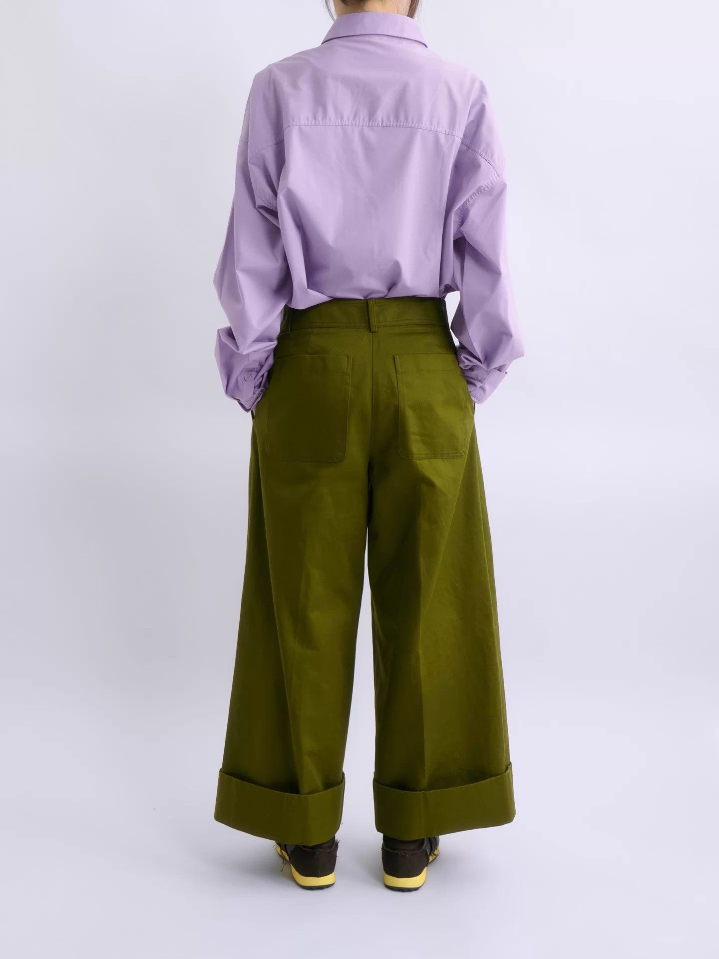 Jil Sander JIL SANDER 18SS Green High-Waist Wide-Leg Trousers Size 25" / US 0 / IT 36 - 4 Thumbnail