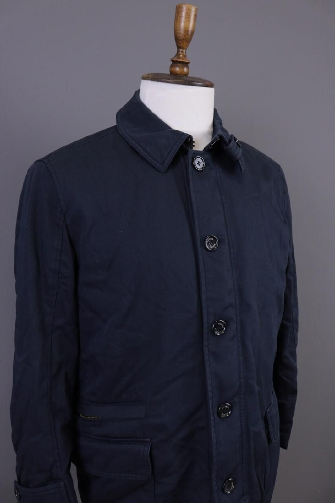 Designer Boggi Milano Blue Button Down Wool Coat Jacket Size 54 Size US M / EU 48-50 / 2 - 6 Thumbnail