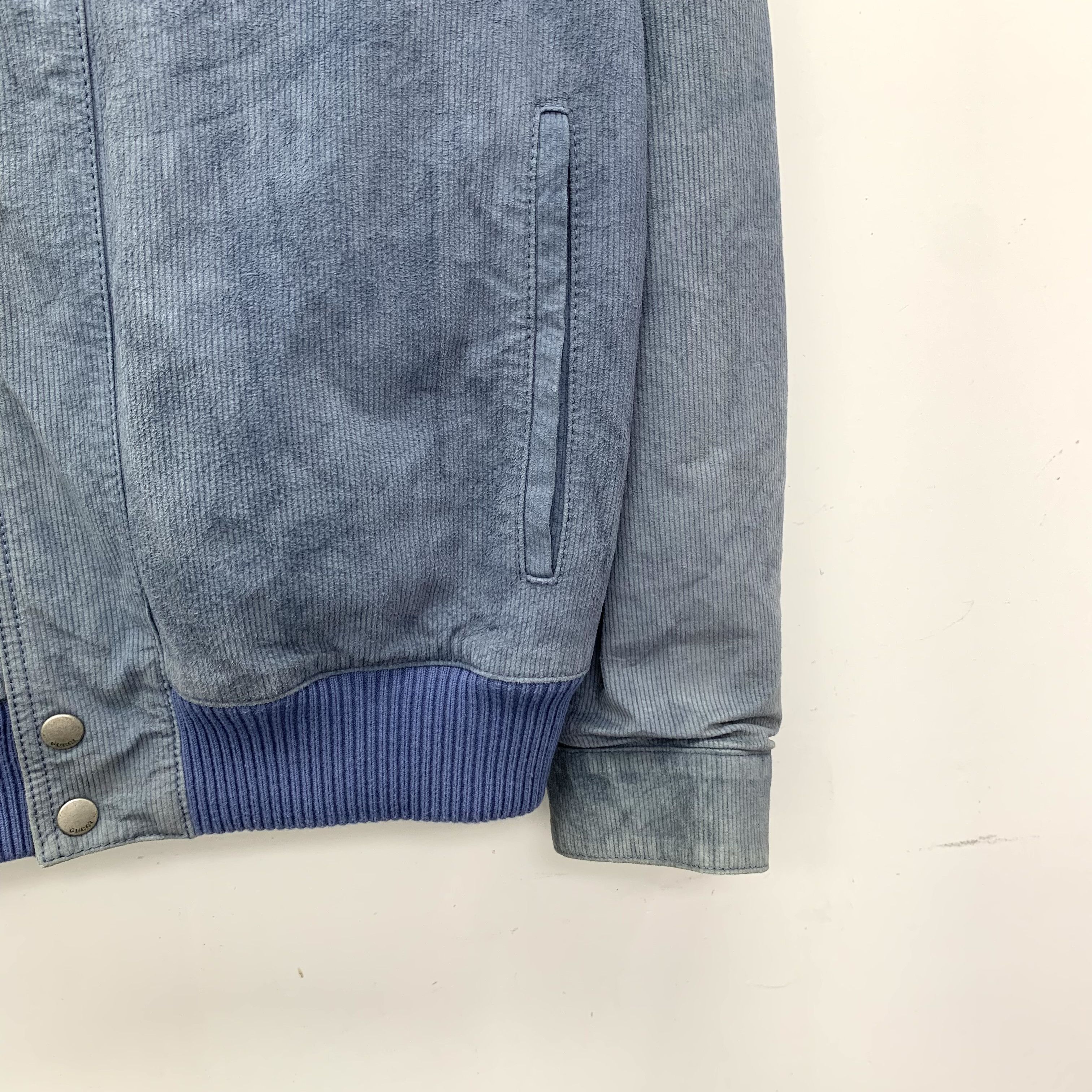 Gucci Gucci Blue Leather Button-Up Jacket (Size 48 M) Size US M / EU 48-50 / 2 - 7 Thumbnail