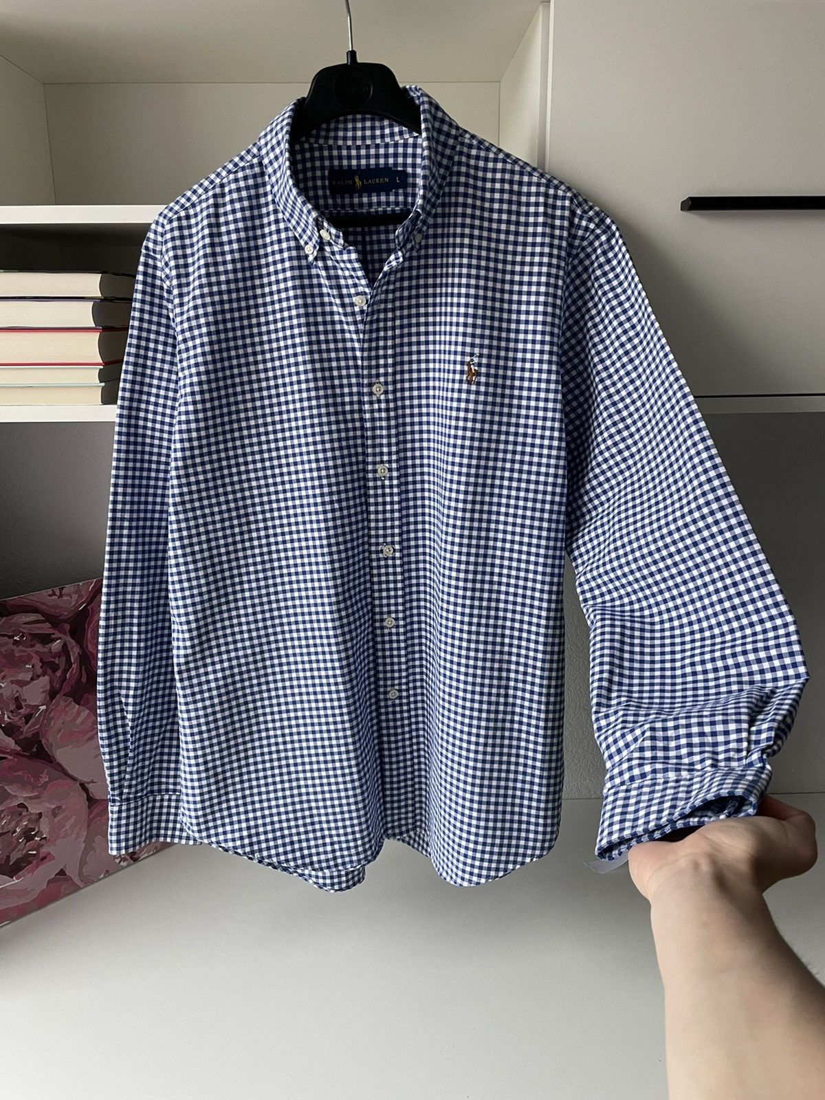 Polo Ralph Lauren × Ralph Lauren × Vintage Vintage Polo Ralph Lauren Shirt Button Up Flannel Blue/White Size US L / EU 52-54 / 3 - 4 Thumbnail
