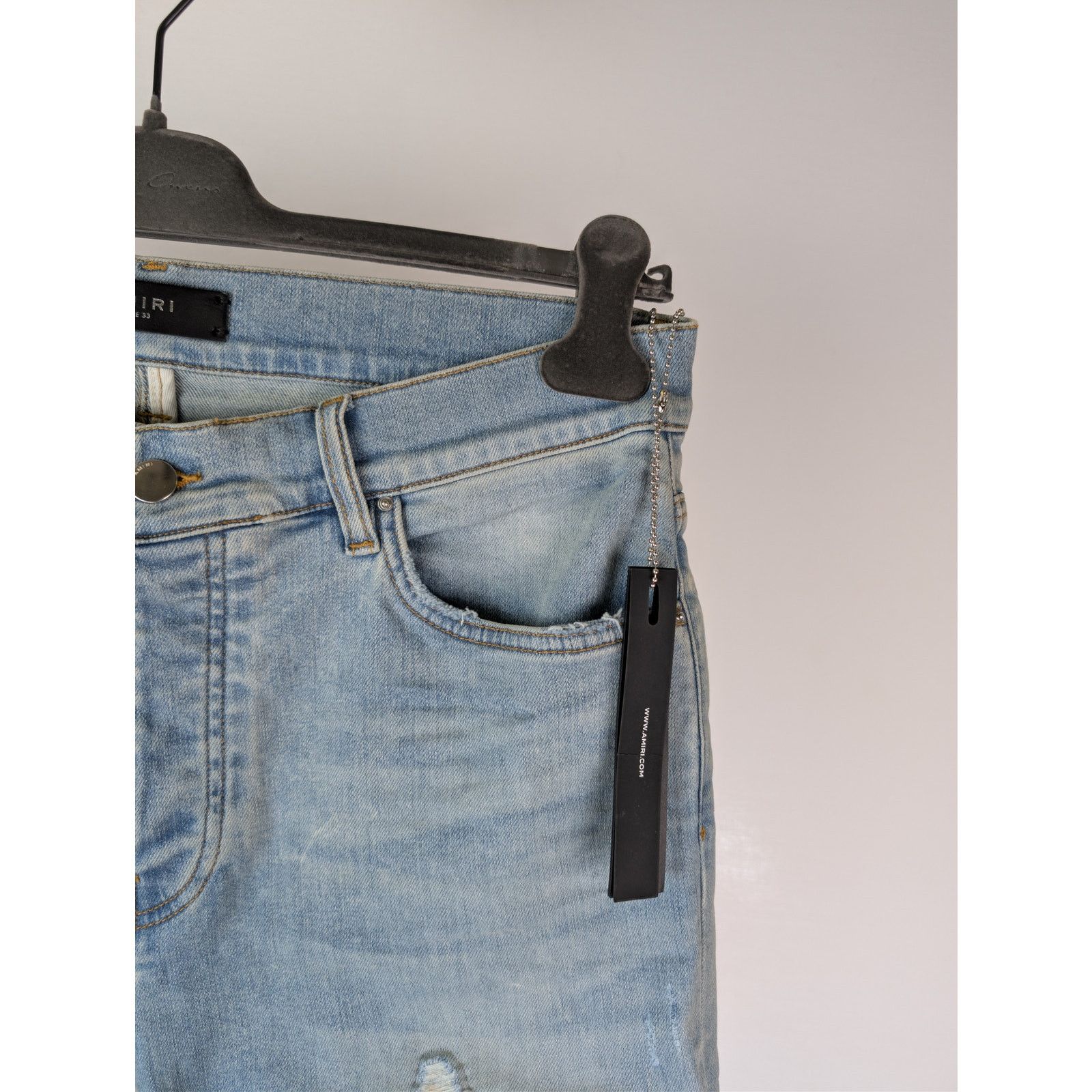 Amiri o1rshd1 Ultrasuede MX1 Denim Jeans in Surf Indigo Blue Size US 33 - 5 Thumbnail