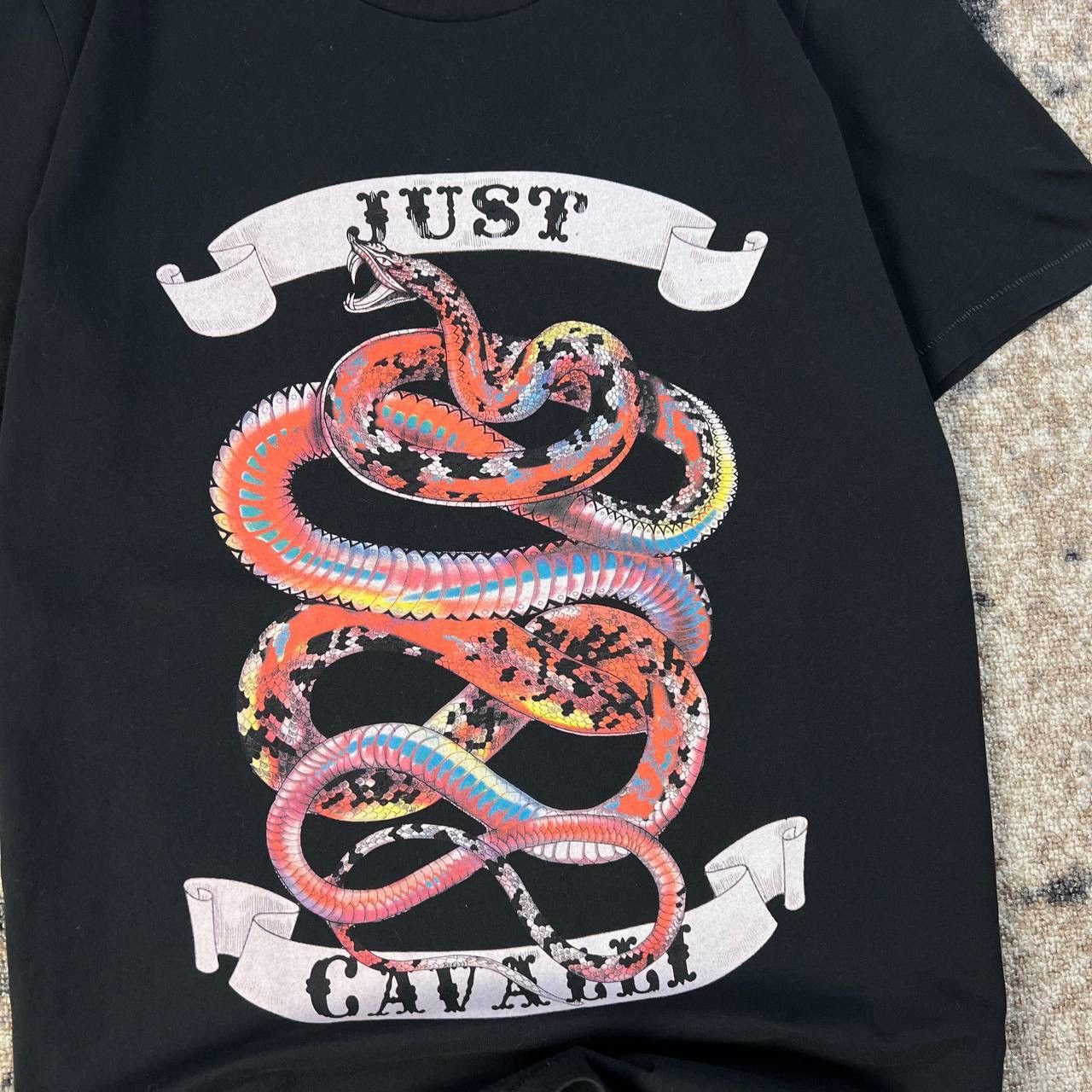 Just Cavalli Just Cavalli Luxury Snake Big Logo T-Shirt 1TS108 Size US L / EU 52-54 / 3 - 3 Thumbnail