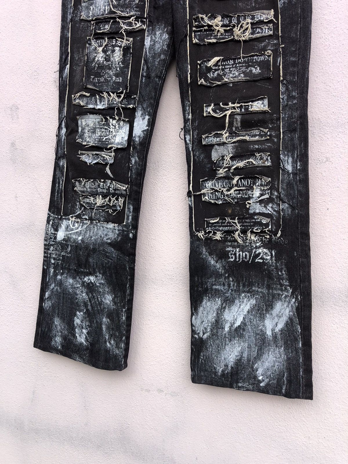 Japanese Brand Berning Sho Distressed Poem Jeans Size US 30 / EU 46 - 5 Thumbnail