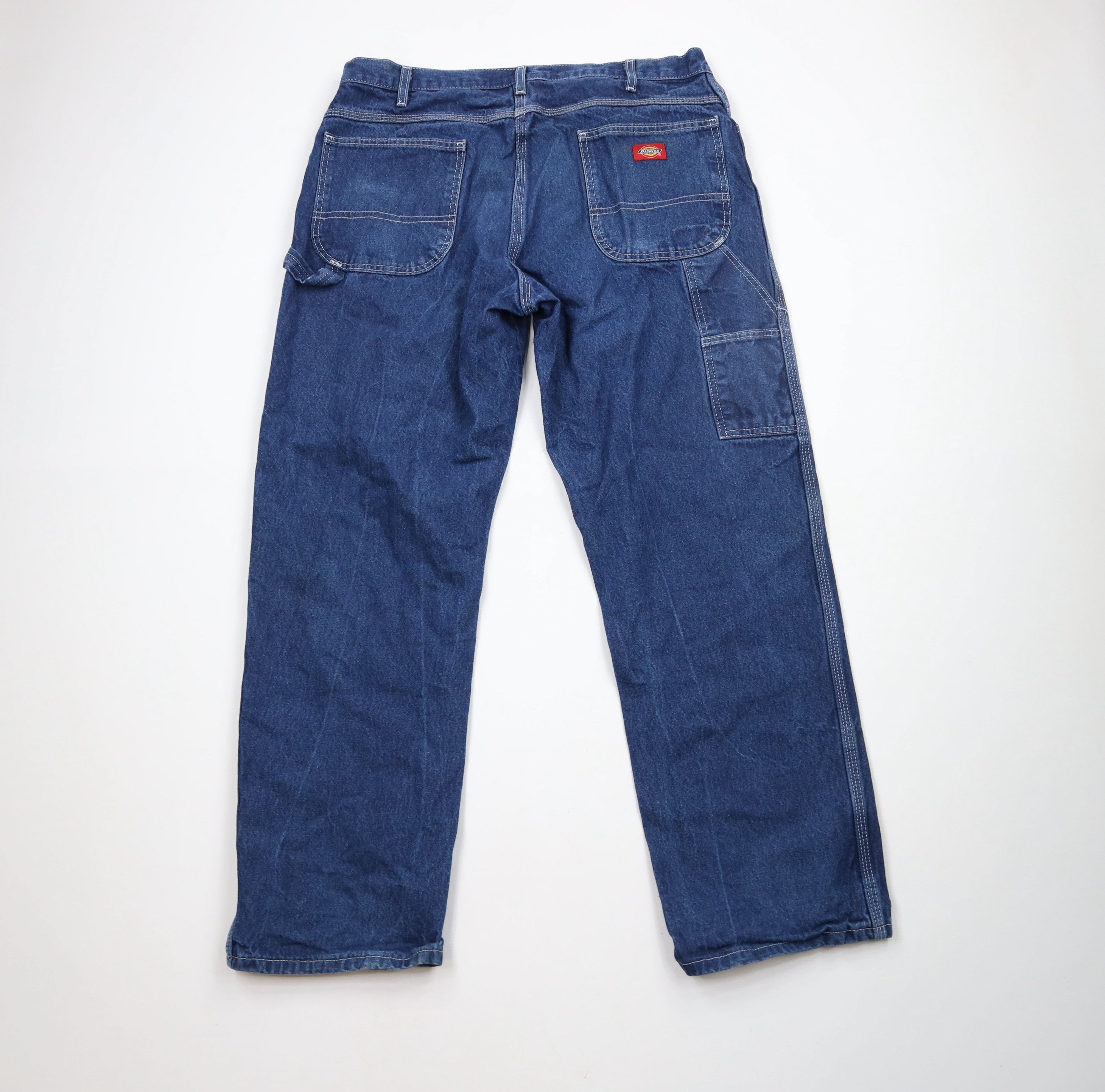 Dickies × Vintage Vintage Y2K Dickies Wide Leg Dungaree Denim Jeans Blue Size US 38 / EU 54 - 10 Thumbnail