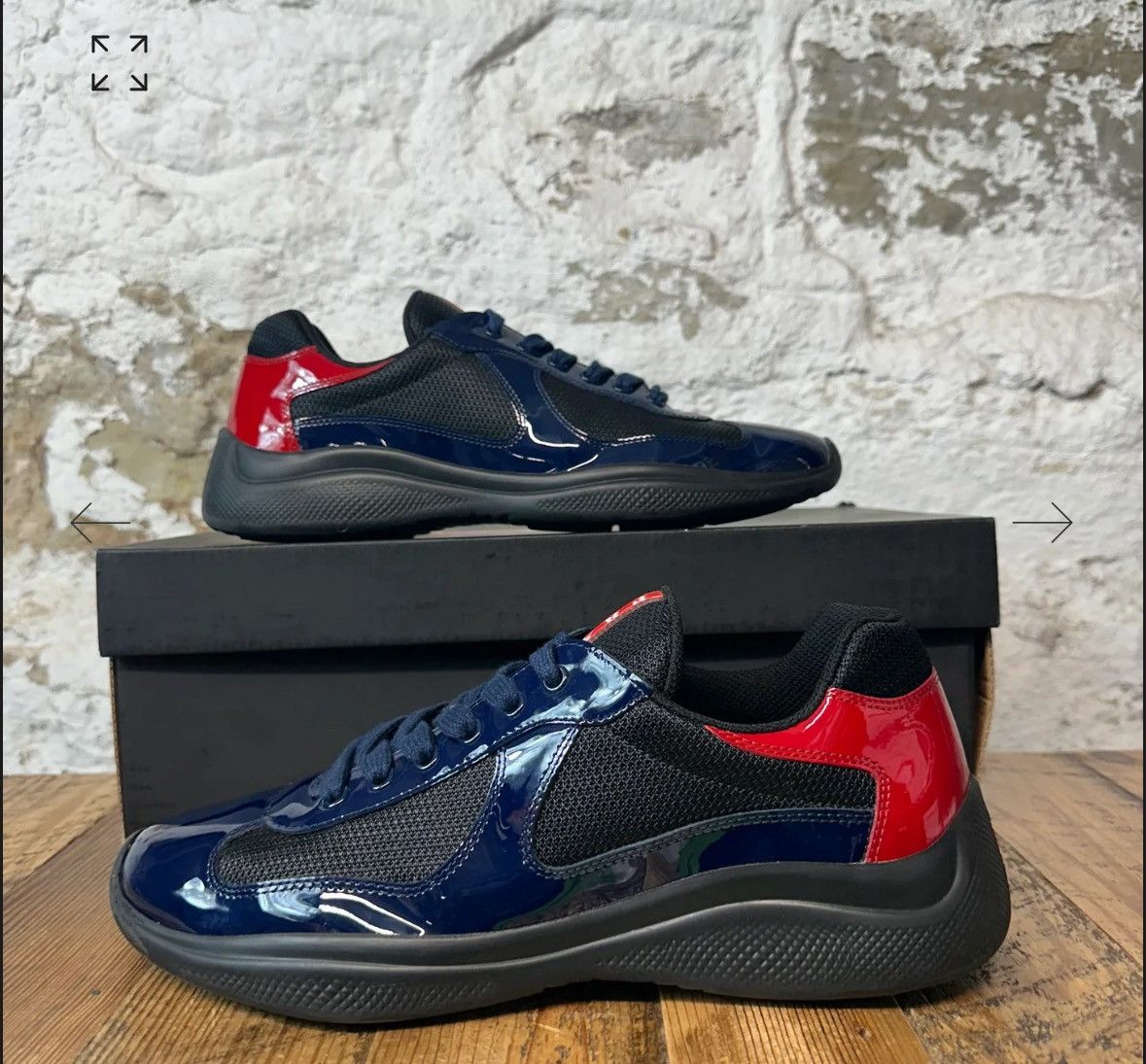 Prada Prada Americas Cup Navy Red Patent Black Sneaker Sz 8 Size US 8 / EU 41 - 6 Thumbnail