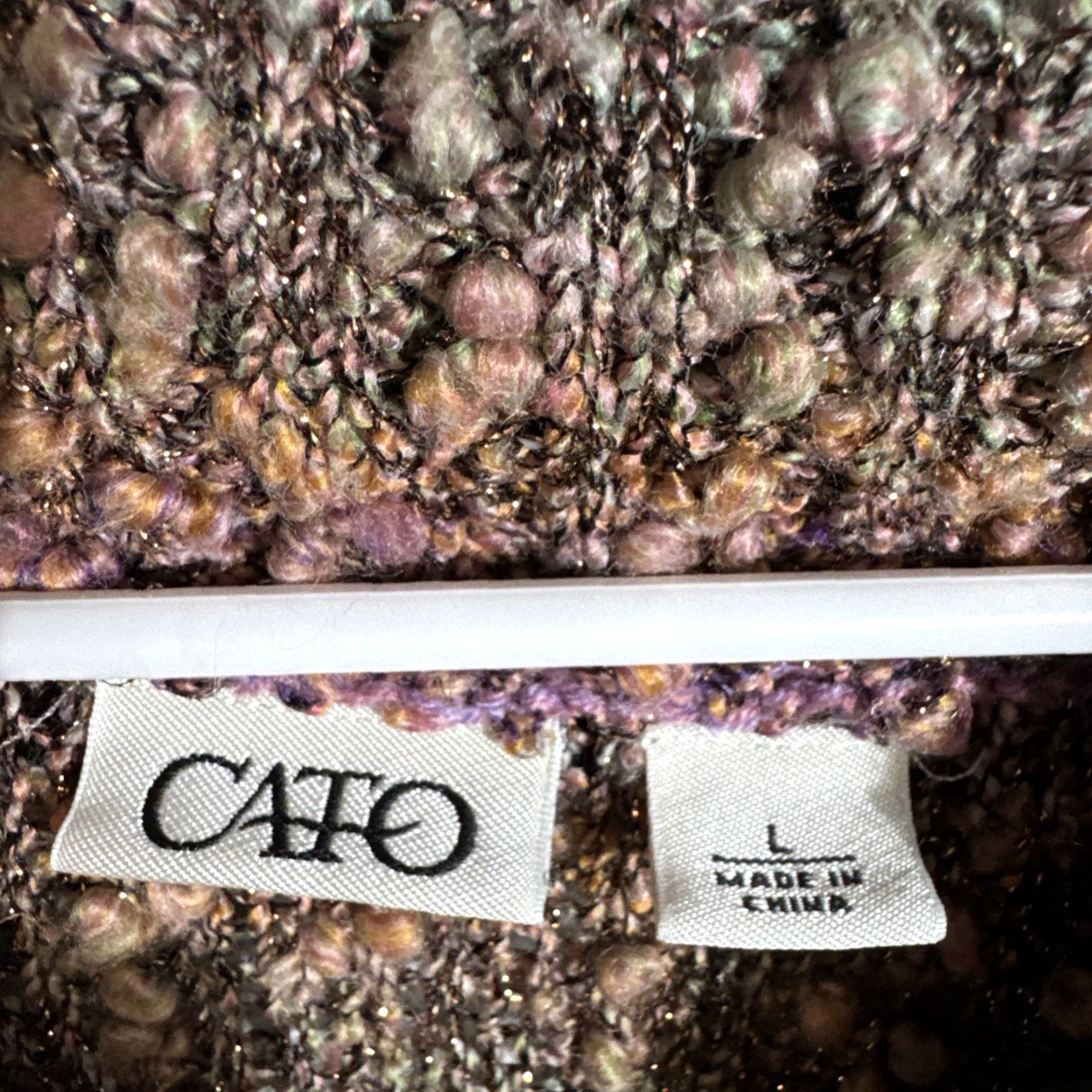 Vintage Cato Sweater Womens Large Metallic Knit Cowl Neck Boho Lagenlook Witchy 90s Look Size L / US 10 / IT 46 - 4 Thumbnail