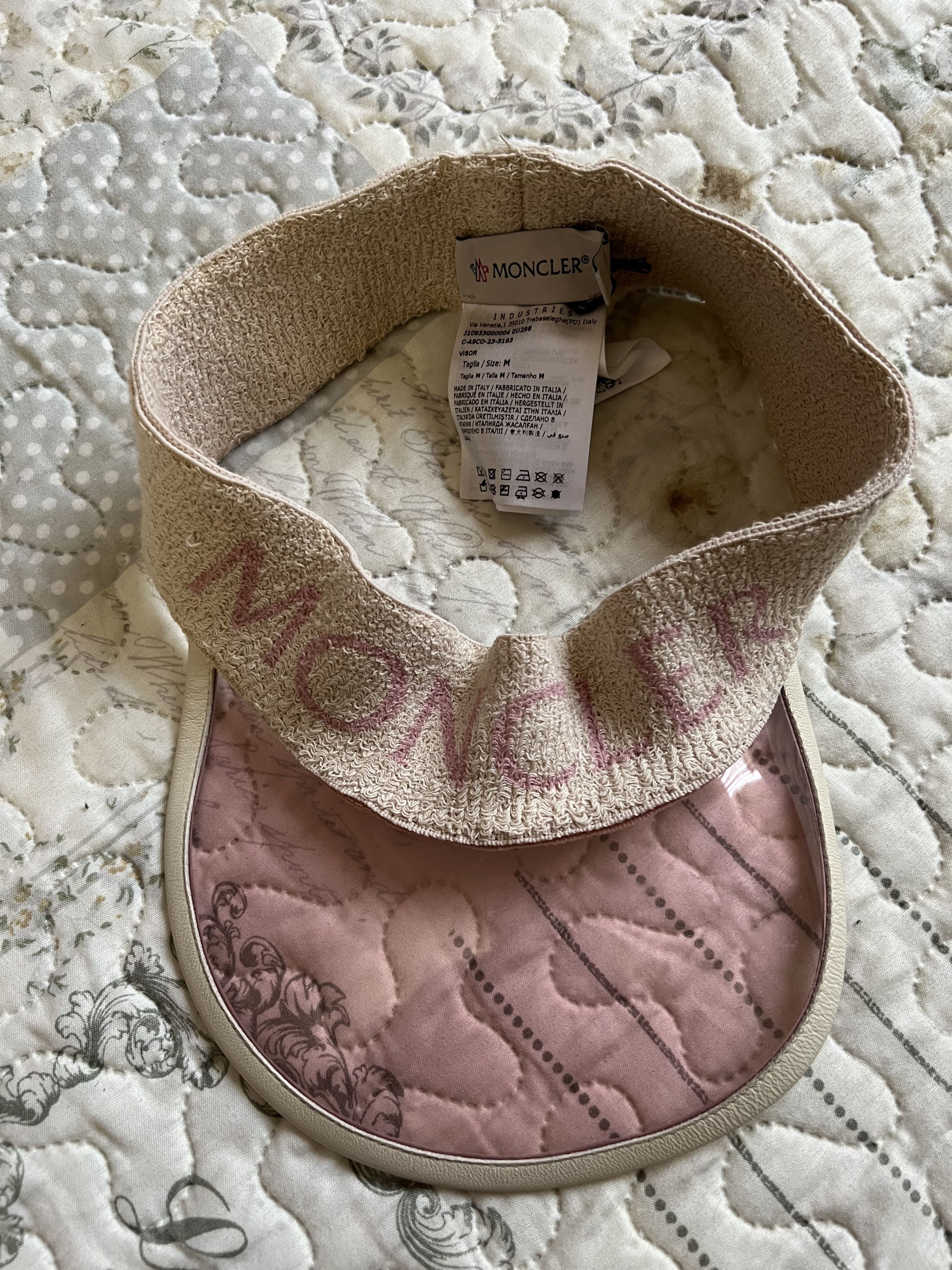 Moncler Moncler visor hat elastic bandage pink cap tennis logo band Size ONE SIZE - 2 Thumbnail