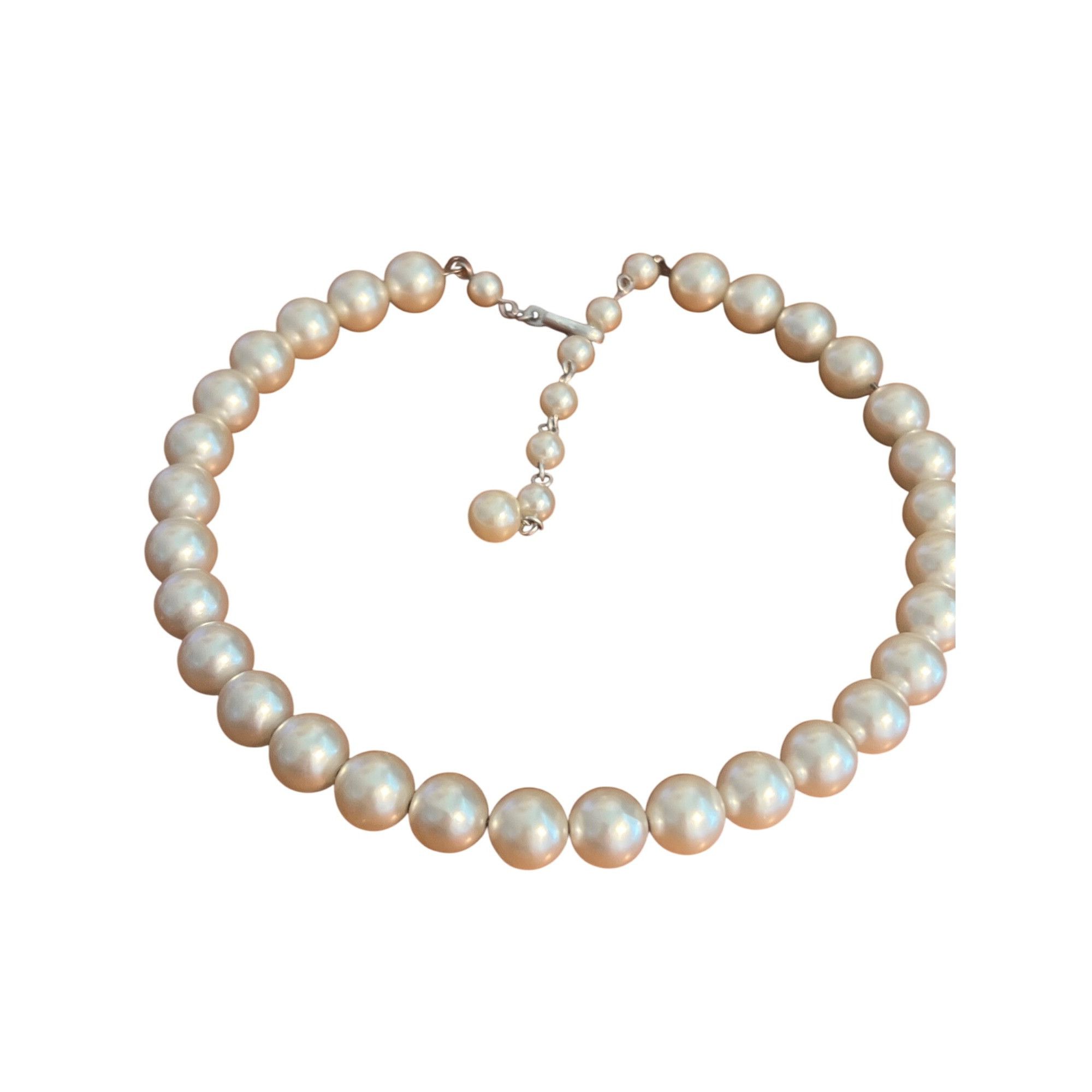 Other Vintage Silver Tone Faux Pearl Choker Necklace Japan Layer A Size ONE SIZE - 1 Thumbnail