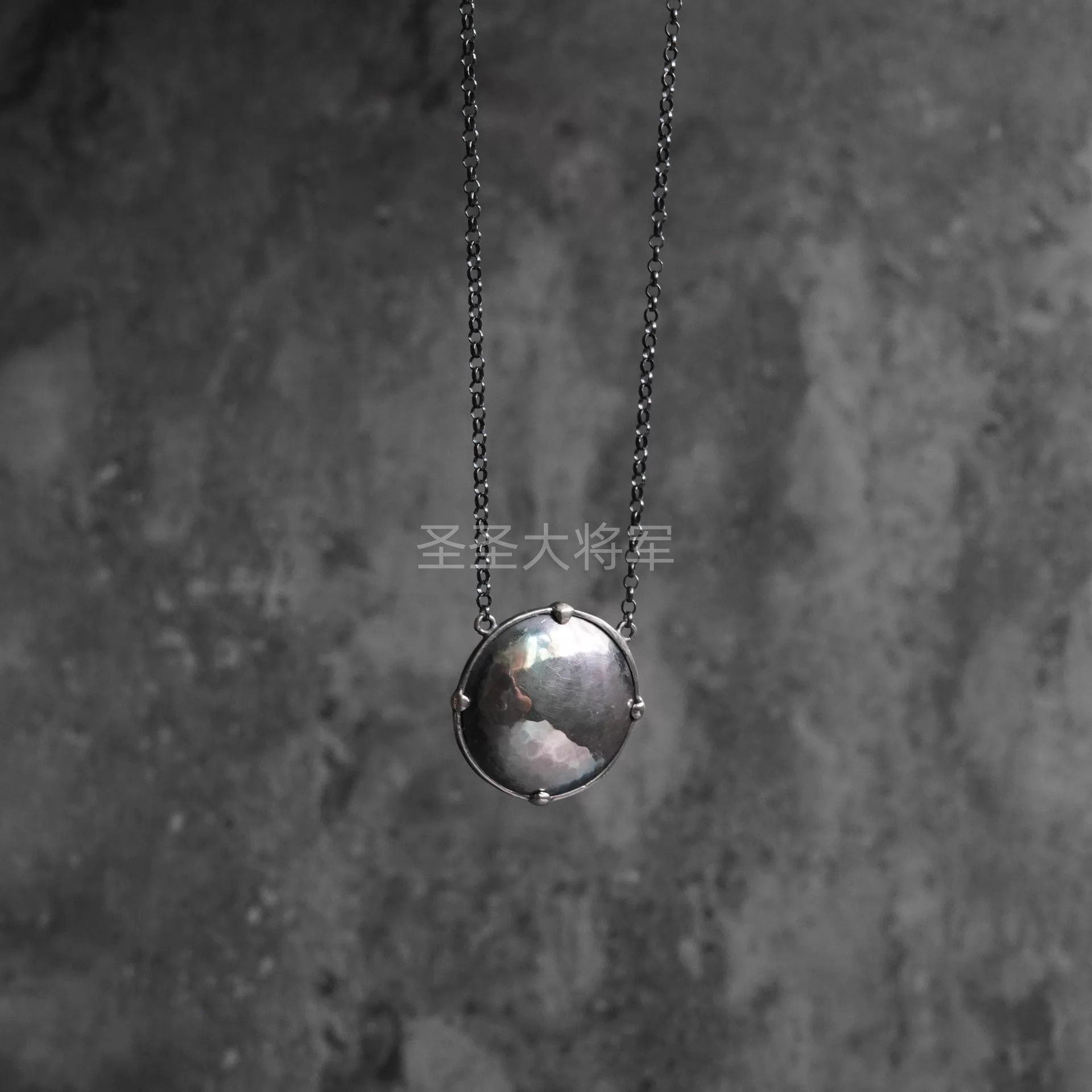 DETAJ Detaj Hammered Distressed Shield Necklace Size ONE SIZE - 3 Thumbnail