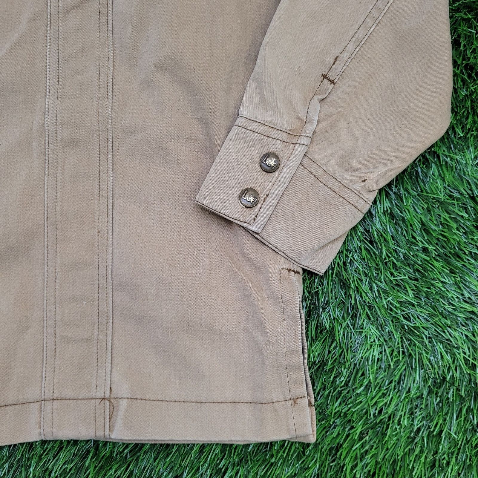 Lee Vintage 60s Lee Snap Button Shirt XL 24x29 Khaki Brown USA Size US XL / EU 56 / 4 - 11 Thumbnail