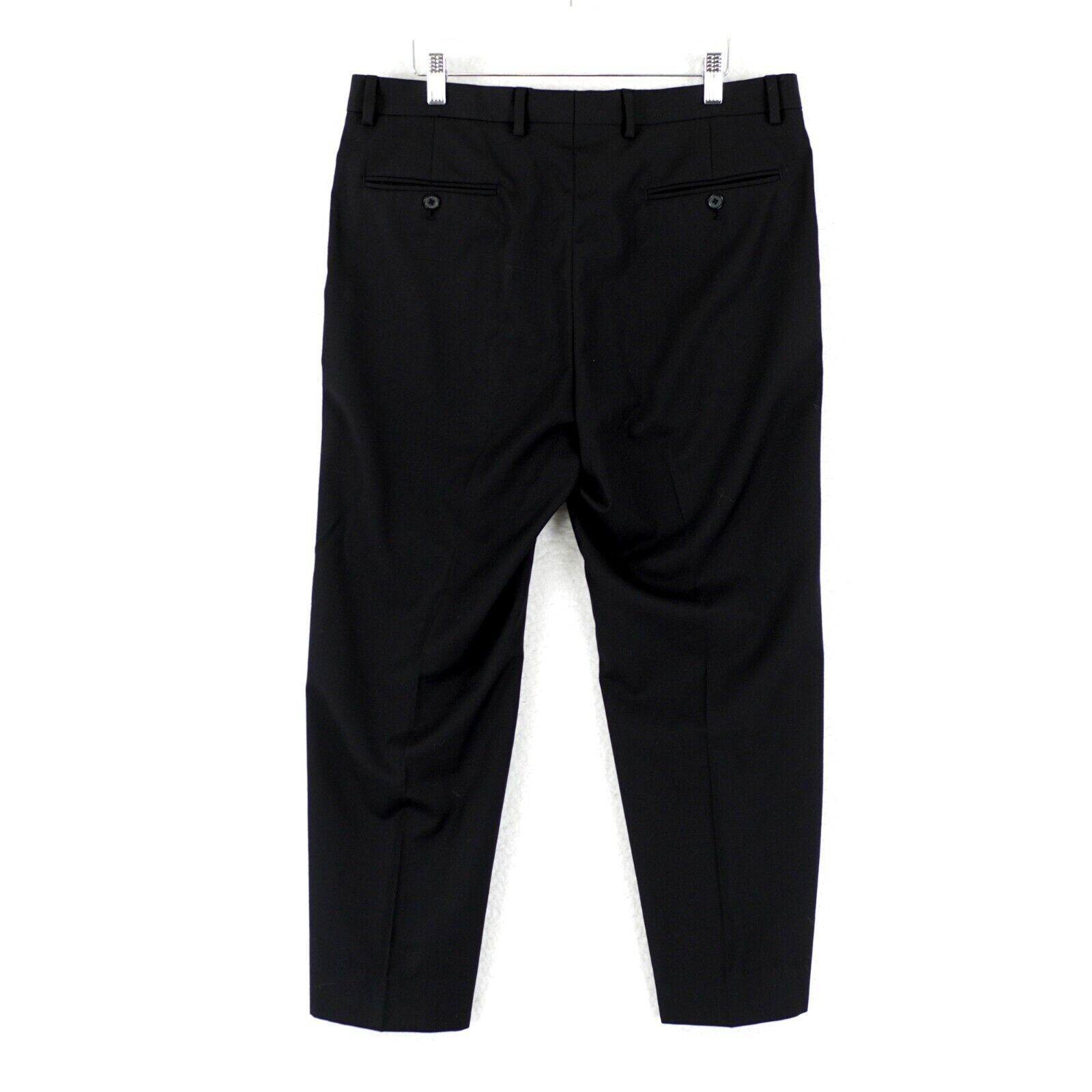 Pronto Uomo Pronto Uomo Wool Black Flat Front Mid Rise Paritally Lined D Size 34R - 4 Thumbnail