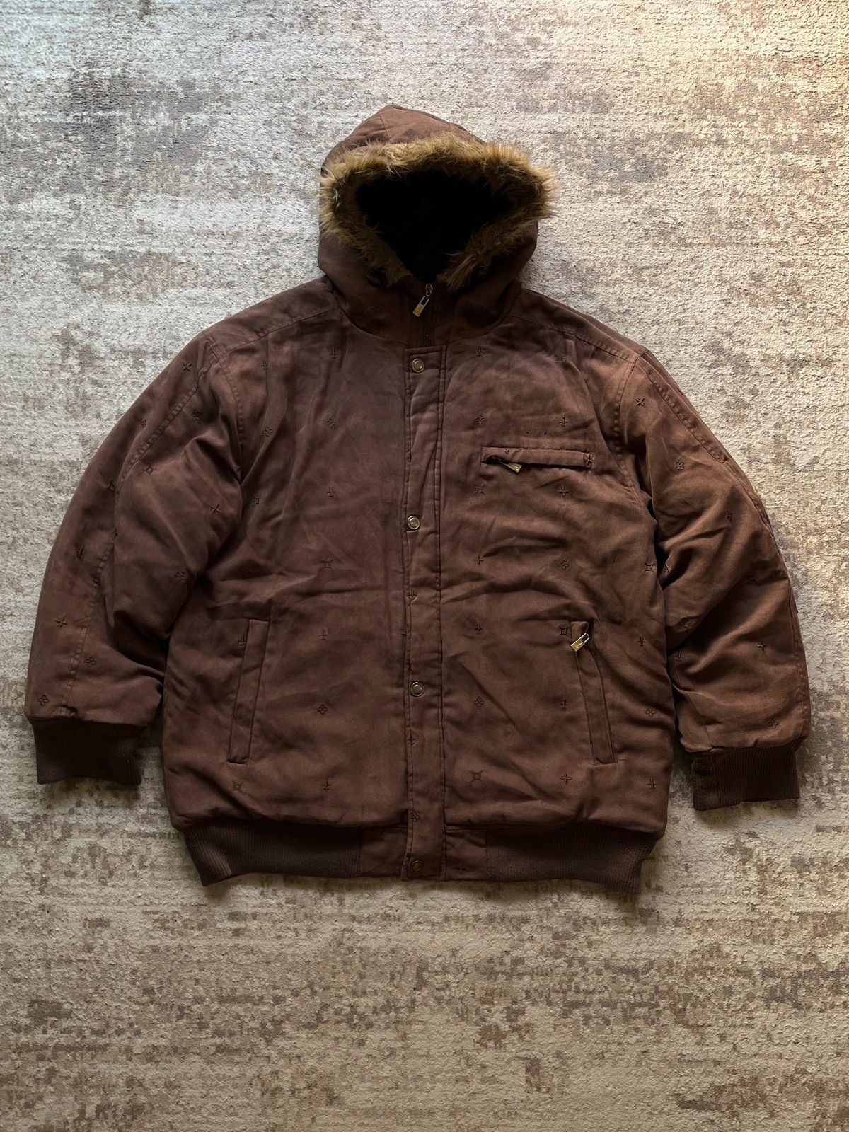 Karl Kani Karl Kani Vintage Hip-Hop Puffer Jacket Velour Monograms Size US XL / EU 56 / 4 - 1 Thumbnail