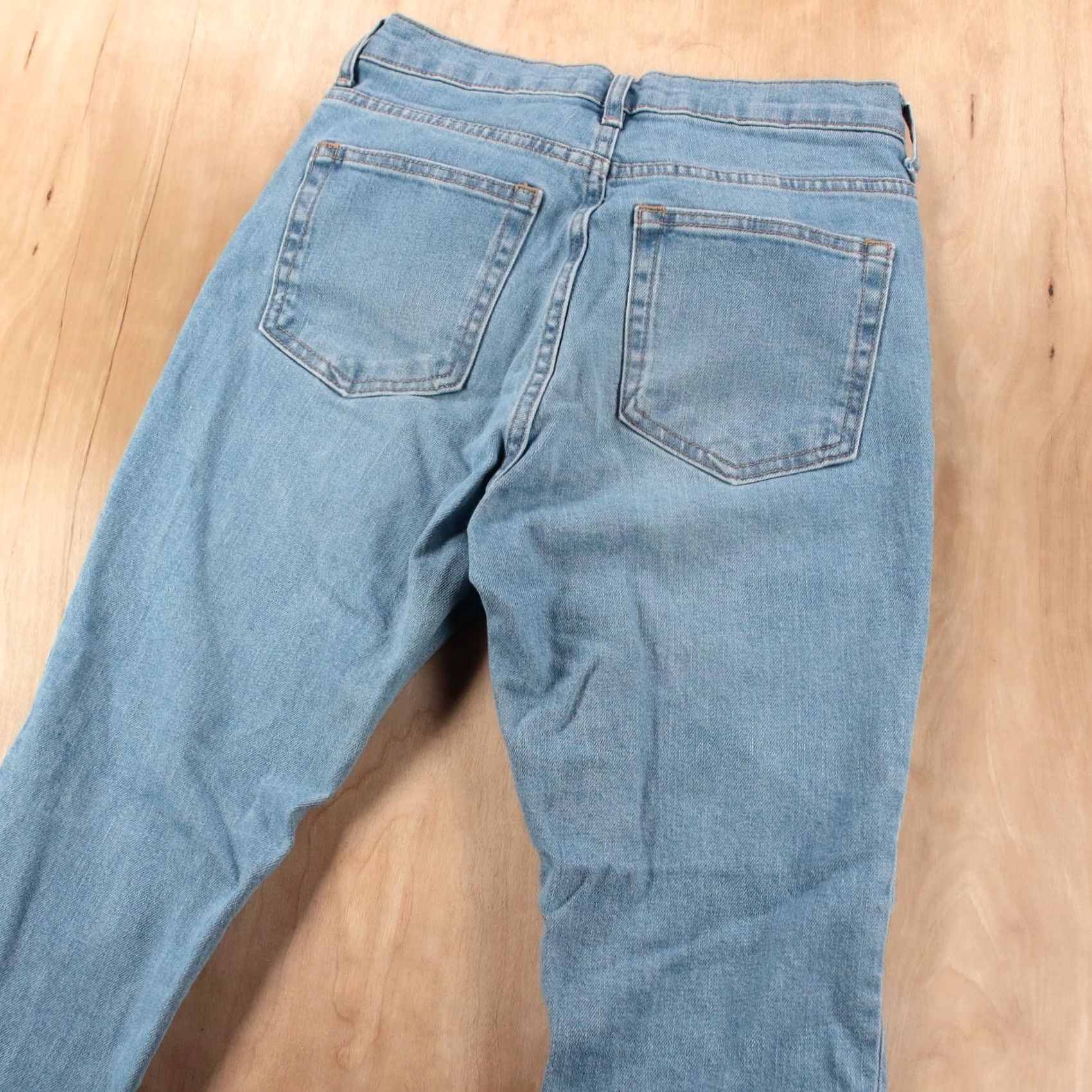 Everlane EVERLANE jeans Womens sz 26 x 25 high rise straight leg cropped stretch denim raw hem Size 26" / US 2 / IT 38 - 4 Thumbnail