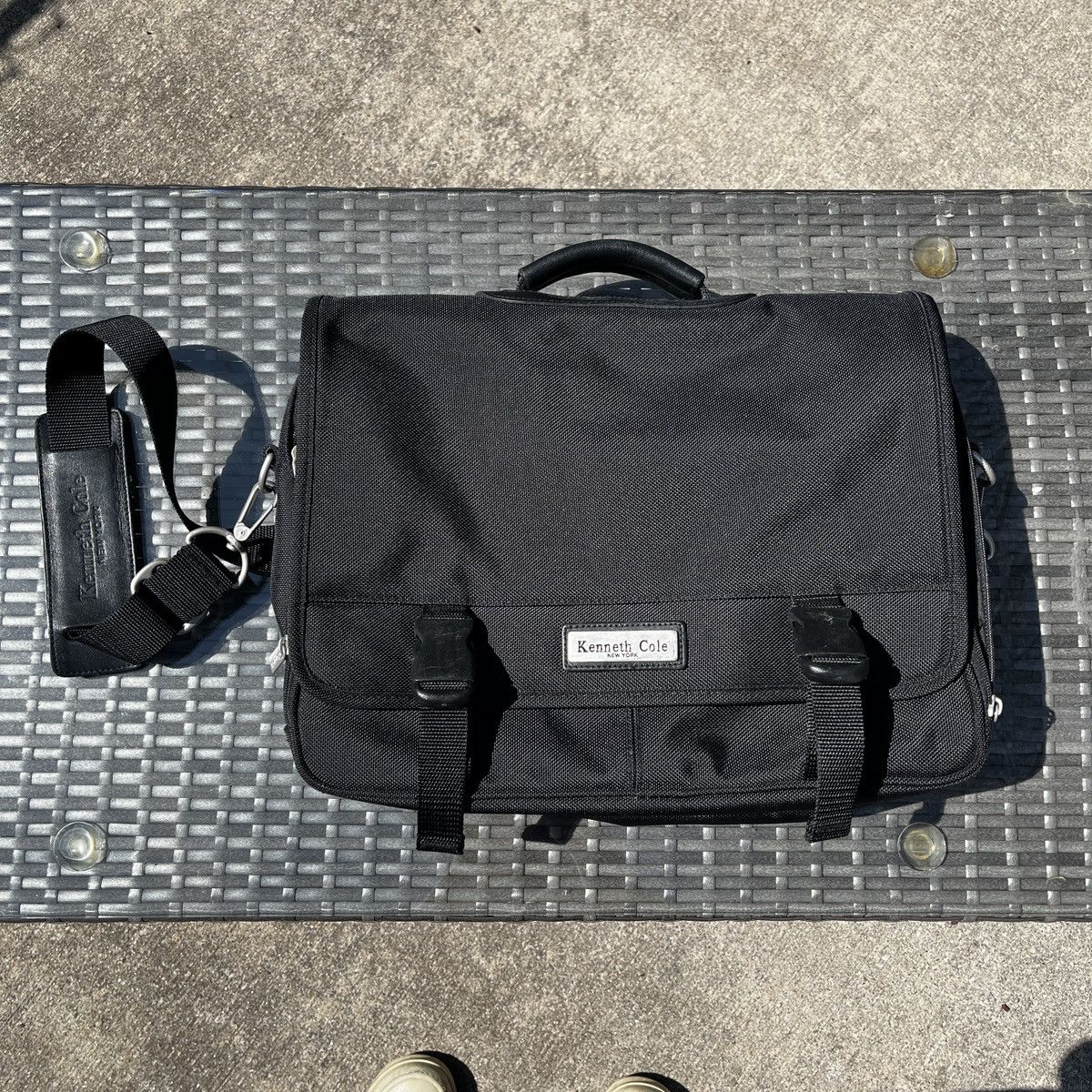 Vintage Black Kenneth Cole Messenger Bag, Men's