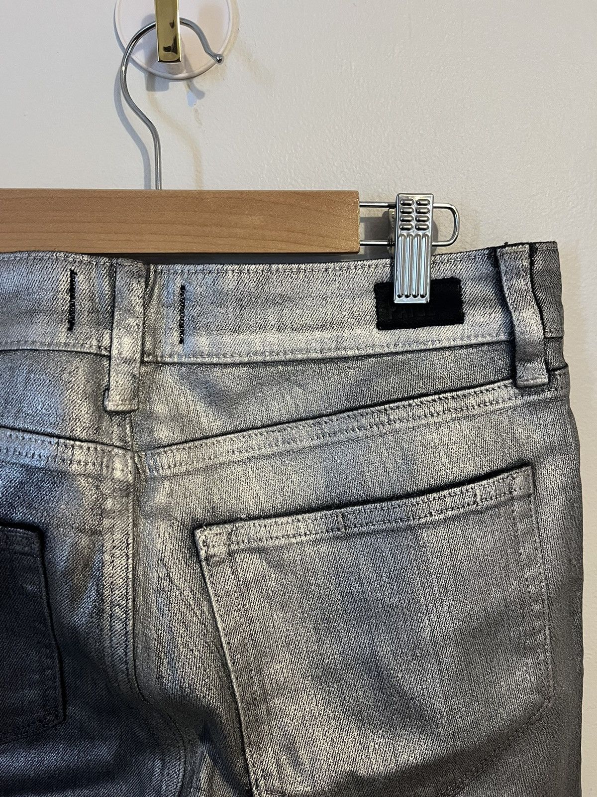 Paige Metallic Astronaut PAIGE Pants Rare Silver Denim Jeans Size US 29 - 5 Thumbnail
