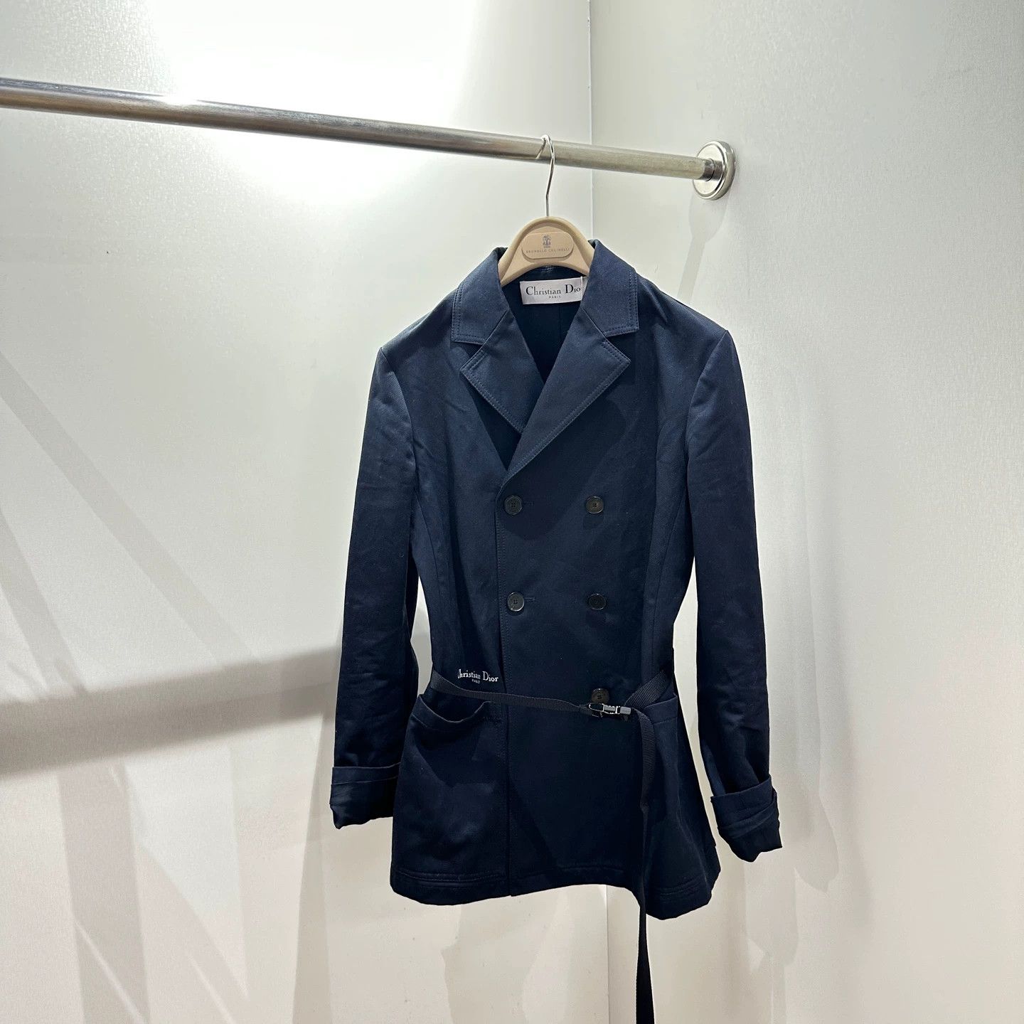 Christian Louboutin Dior may694 Logo 2 Pocket Belted Trench 40 Cotton Size M / US 6-8 / IT 42-44 - 1 Thumbnail