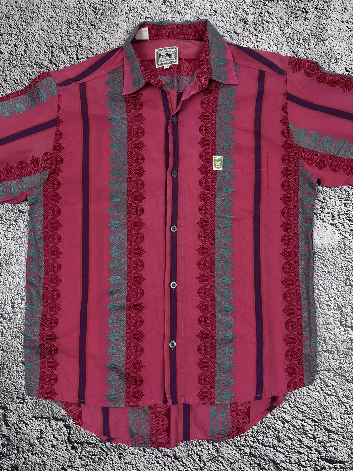 Vintage Vintage Rare Verte Vallee Embroidered striped shirt Size US M / EU 48-50 / 2 - 4 Thumbnail