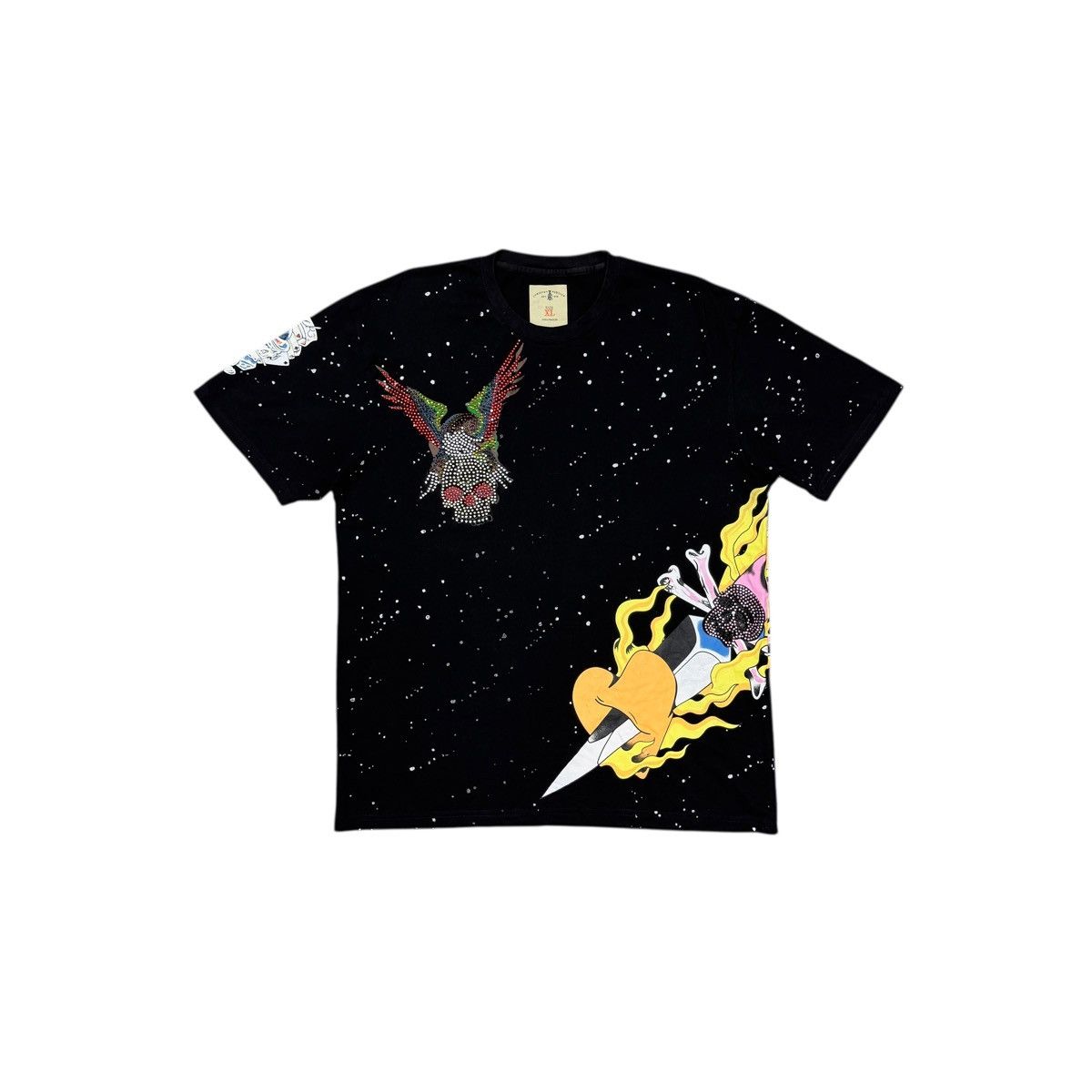 Christian Audigier × Ed Hardy Christian Audigier Tattoo Skulls Y2K Hip Hop T-Shirt Size US XL / EU 56 / 4 - 1 Thumbnail