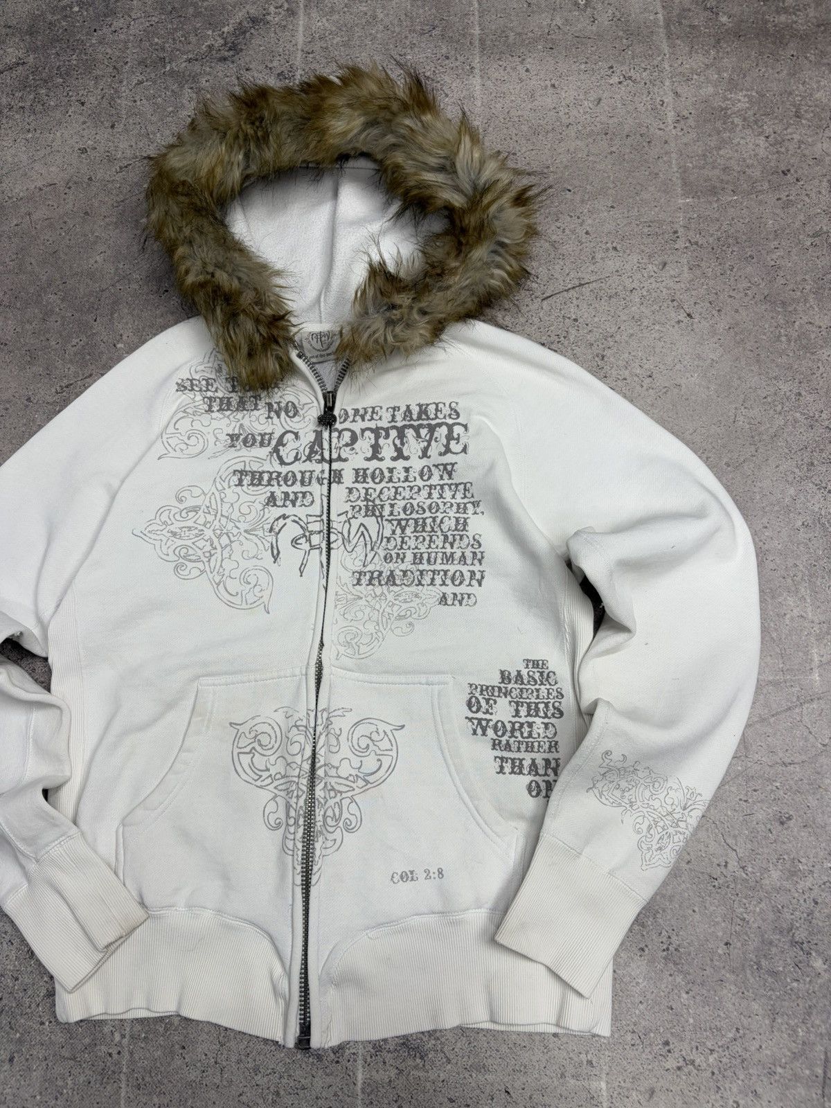 Le Grande Bleu (L.G.B.) Vintage Chrome Hearts Vibe Zip Hoodie Fur Hood Y2K Japanese Size US M / EU 48-50 / 2 - 6 Thumbnail