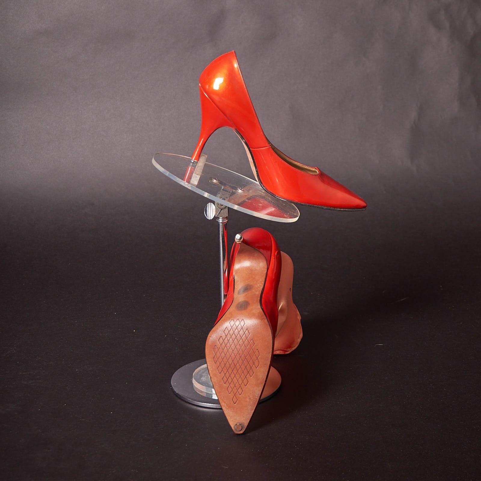 Vintage 1980s Metallic Lipstick Red Heels Pumps Size US 5 / IT 35 - 5 Thumbnail