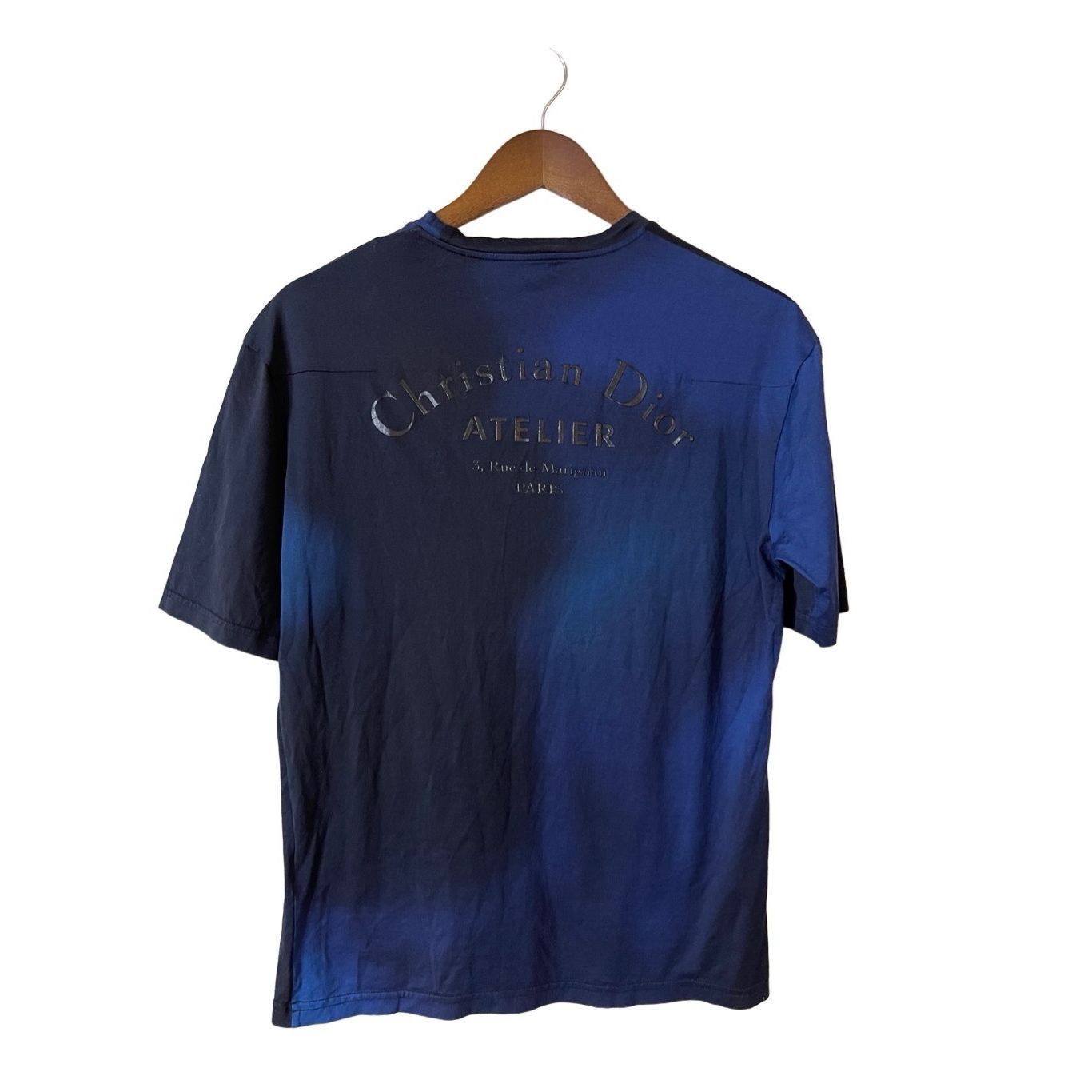 image of Christian Dior Monsieur Dior Christian Dior Atelier Tie Dye Blue White T-Shirt Men's in Black (Size